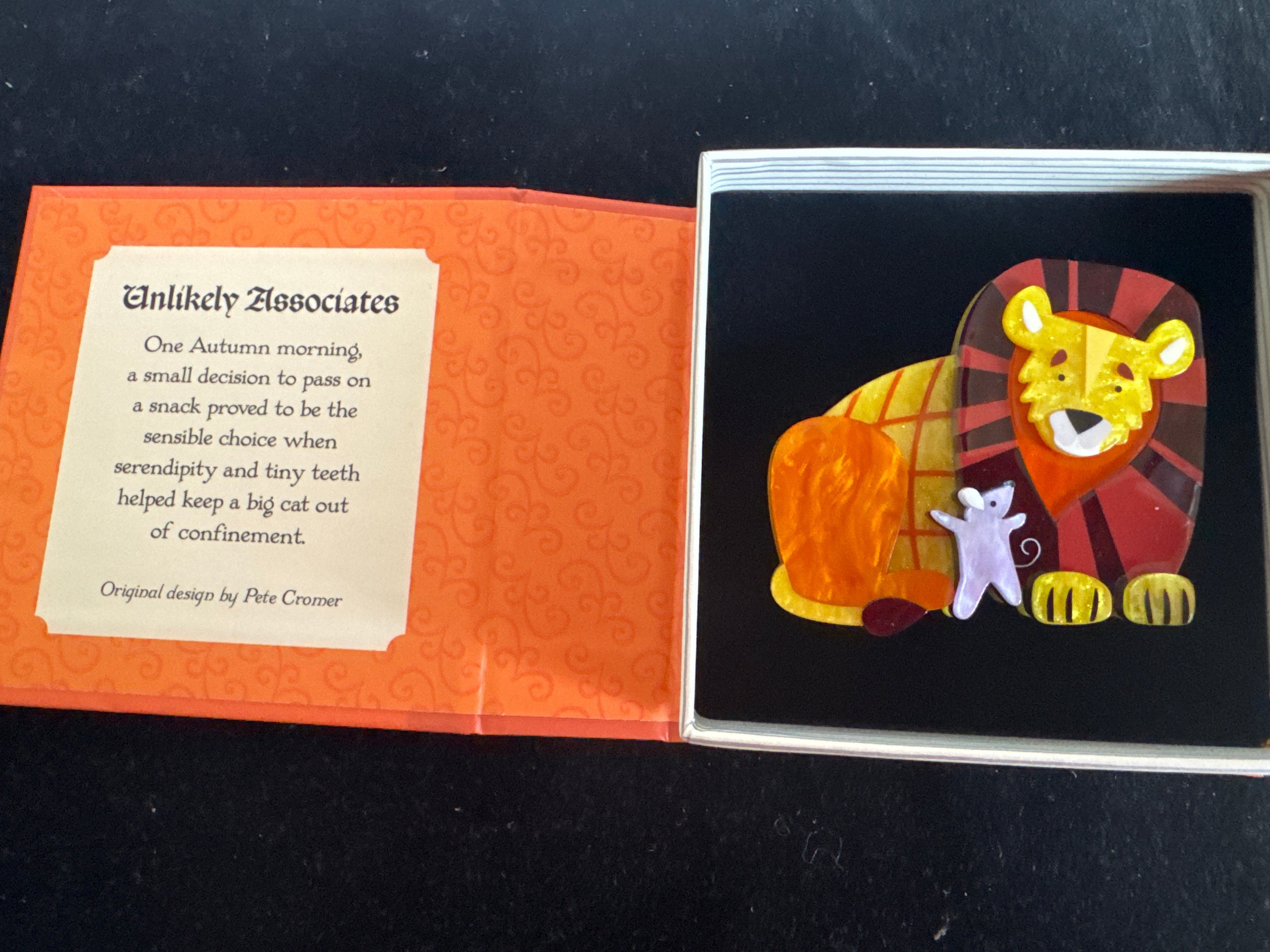ERSTWILDER PETE CROMER FAIRY TALES - UNLIKELY ASSOCIATES  -RESIN BROOCH