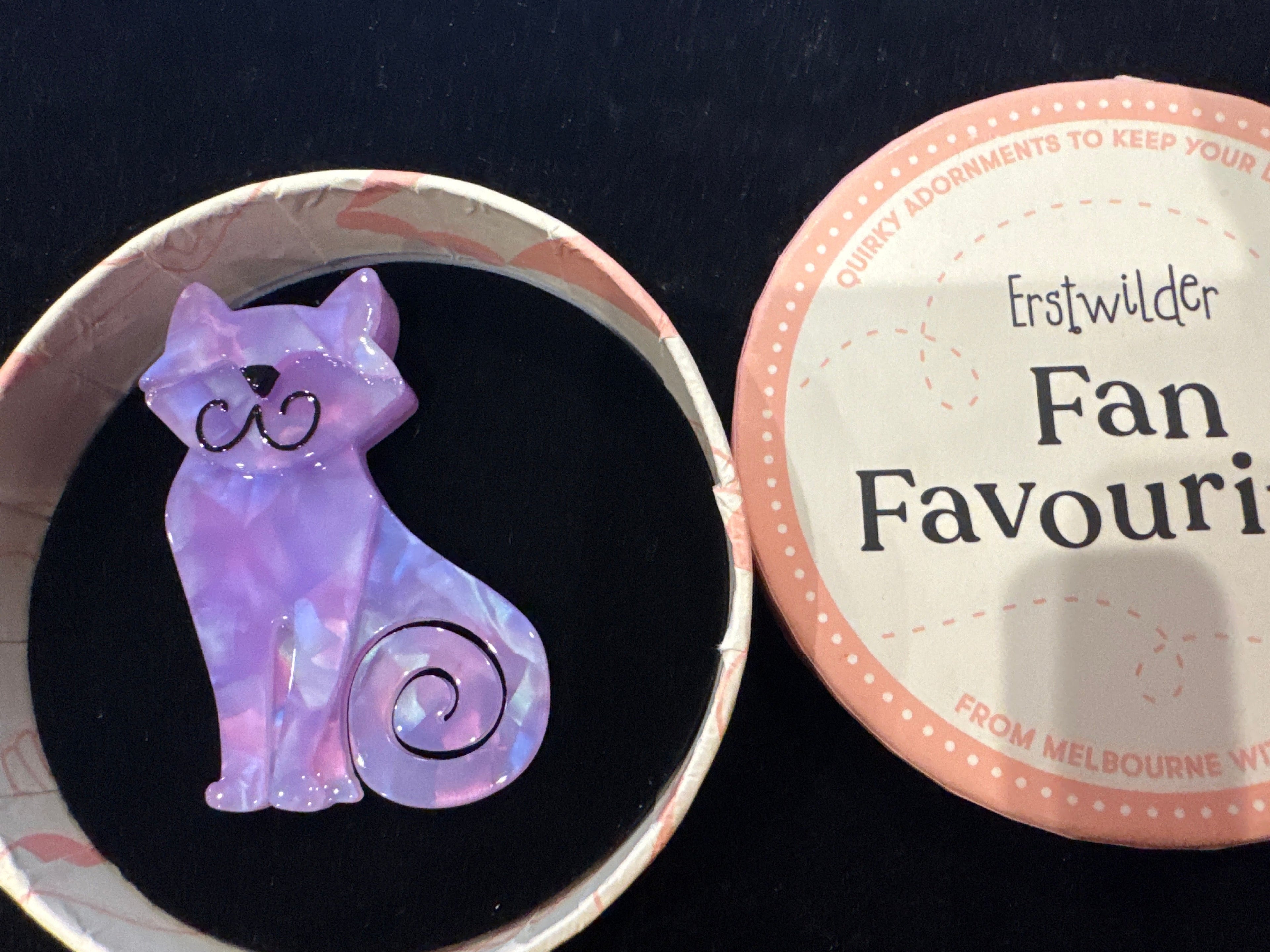 ERSTWILDER FAN FAVOURITES-MAUDE CAT -  RESIN BROOCH