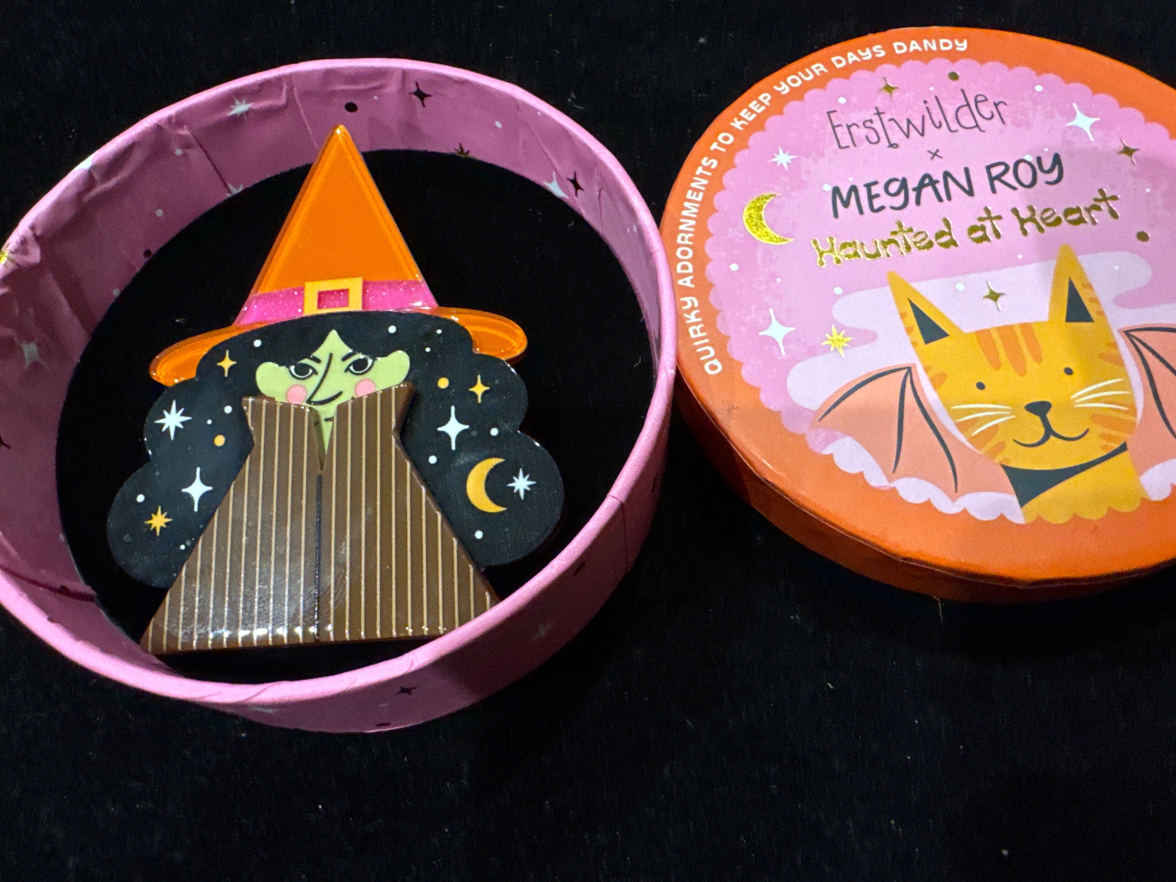 ERSTWILDER MEGAN ROY HAUNTED AT HEART-MASTER SPELLCASTER- RESIN BROOCH