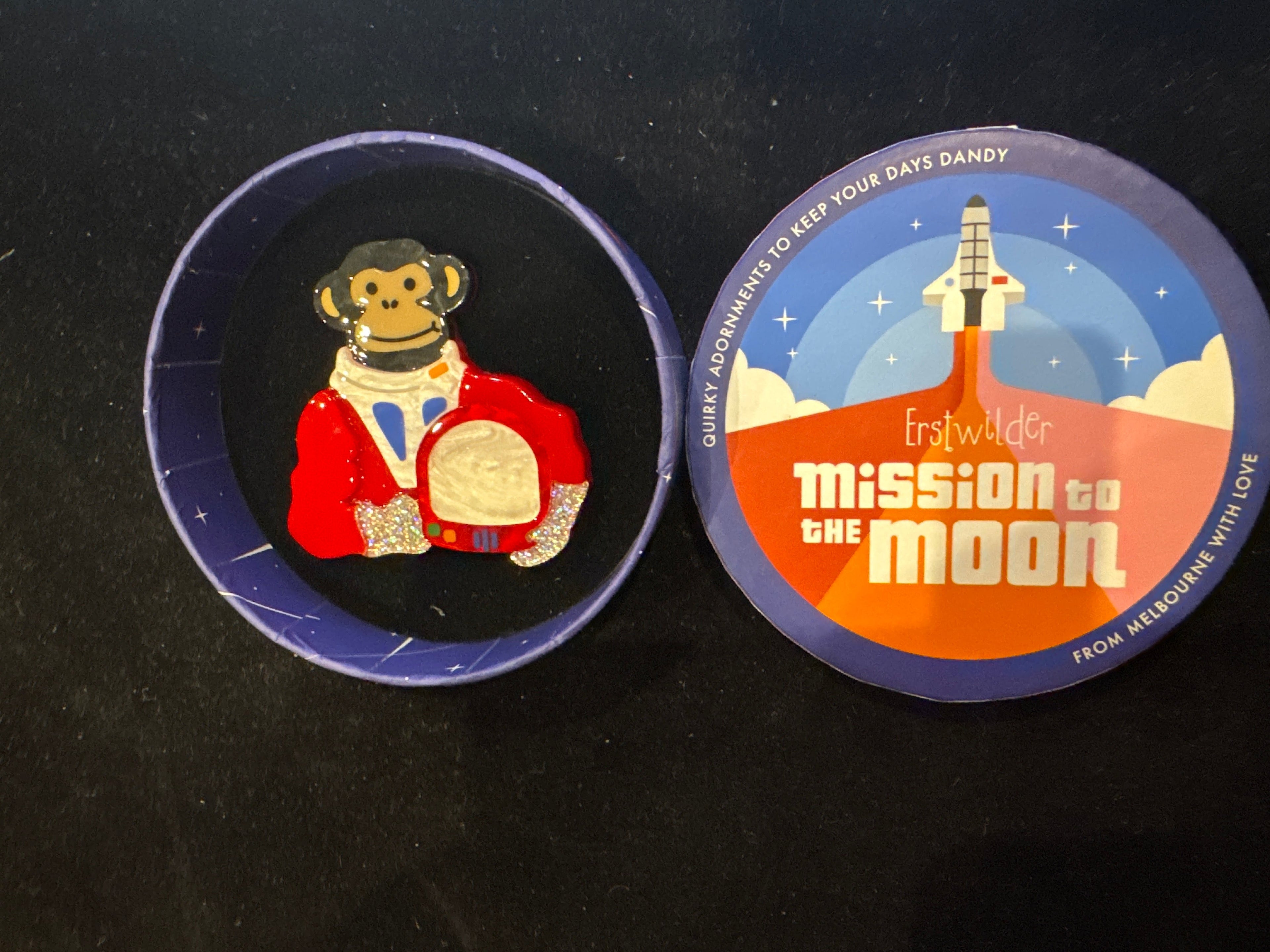 ERSTWILDER  MISSION TO THE MOON - FIRST OFFICER - RESIN BROOCH