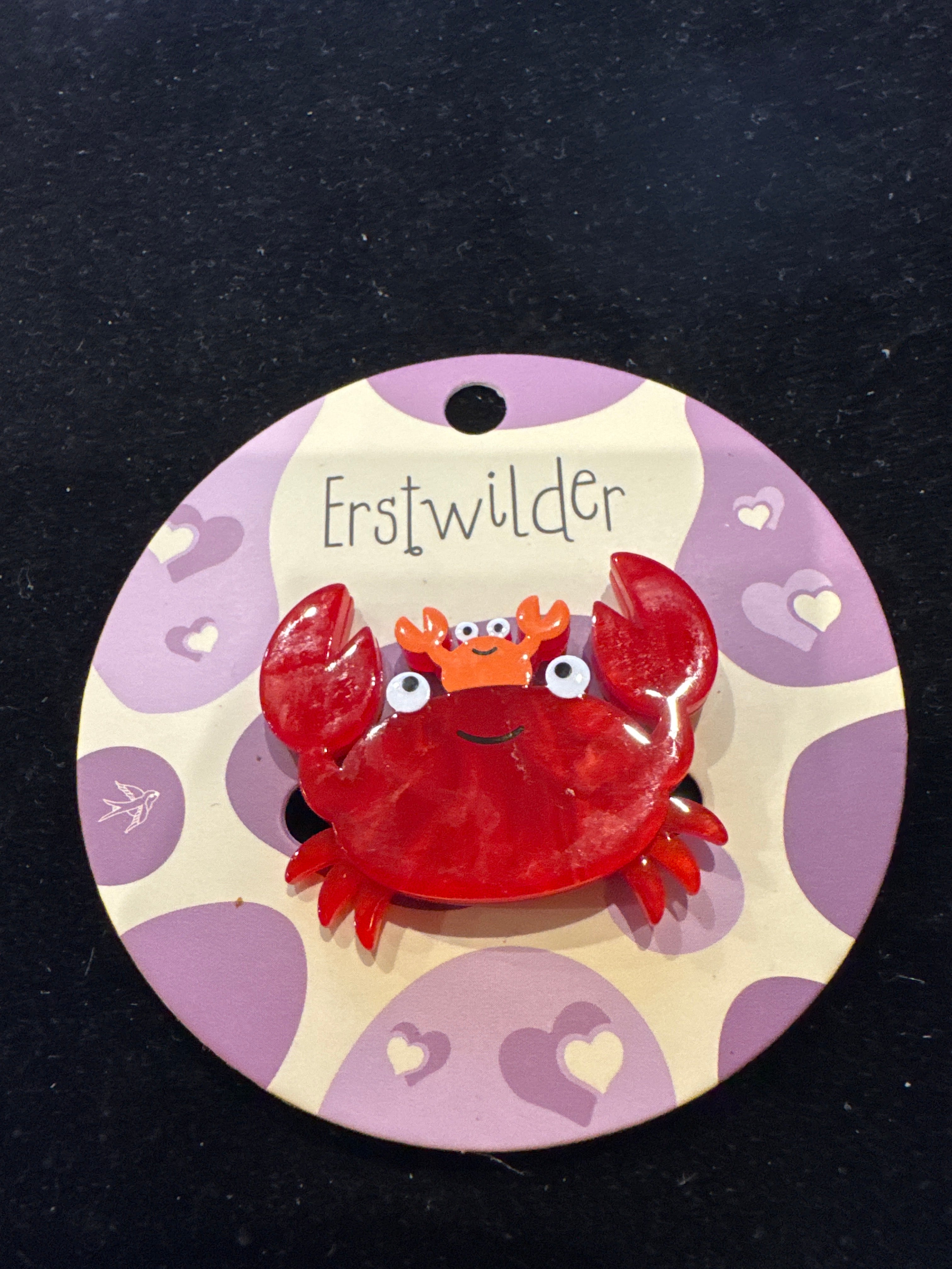 ERSTWILDER BY YOUR SIDE -CRABS- RESIN SIMPLIFIED MINI BROOCH