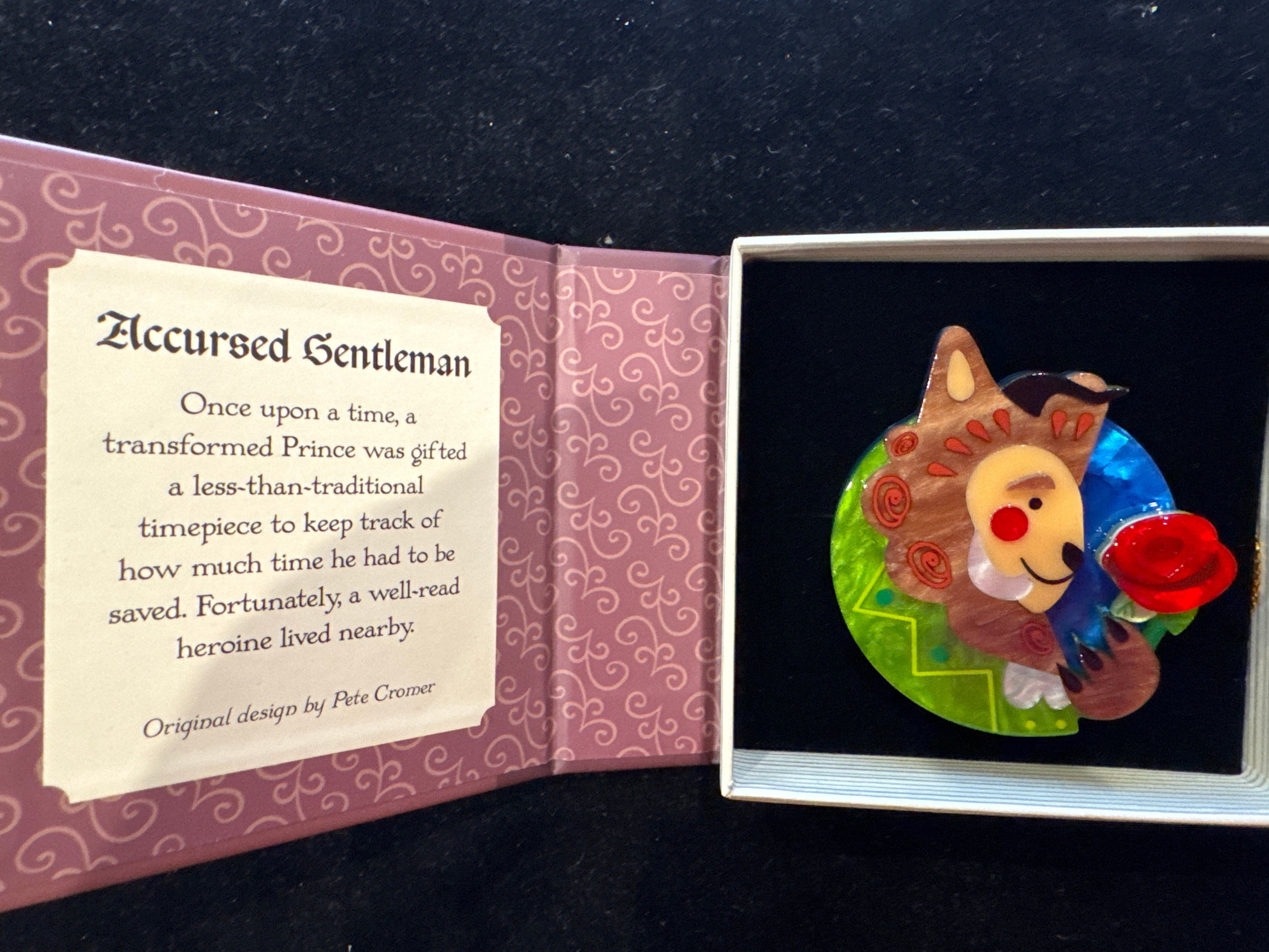 ERSTWILDER PETE CROMER FAIRY TALES - ACCURSED GENTLEMAN- RESIN BROOCH