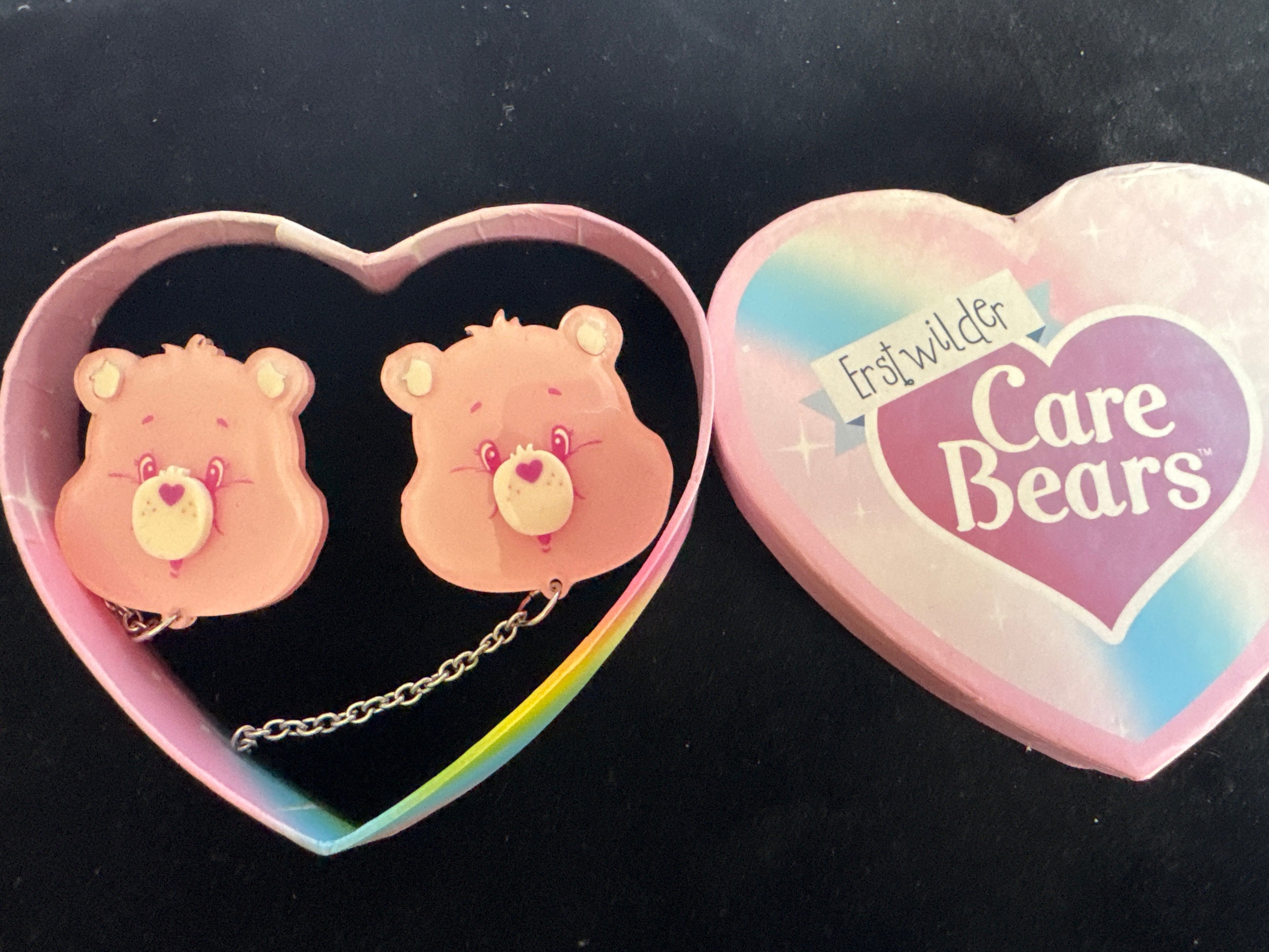 ERSTWILDER  CARE BEARS -CHEER BEAR SMILES -RESIN BROOCH