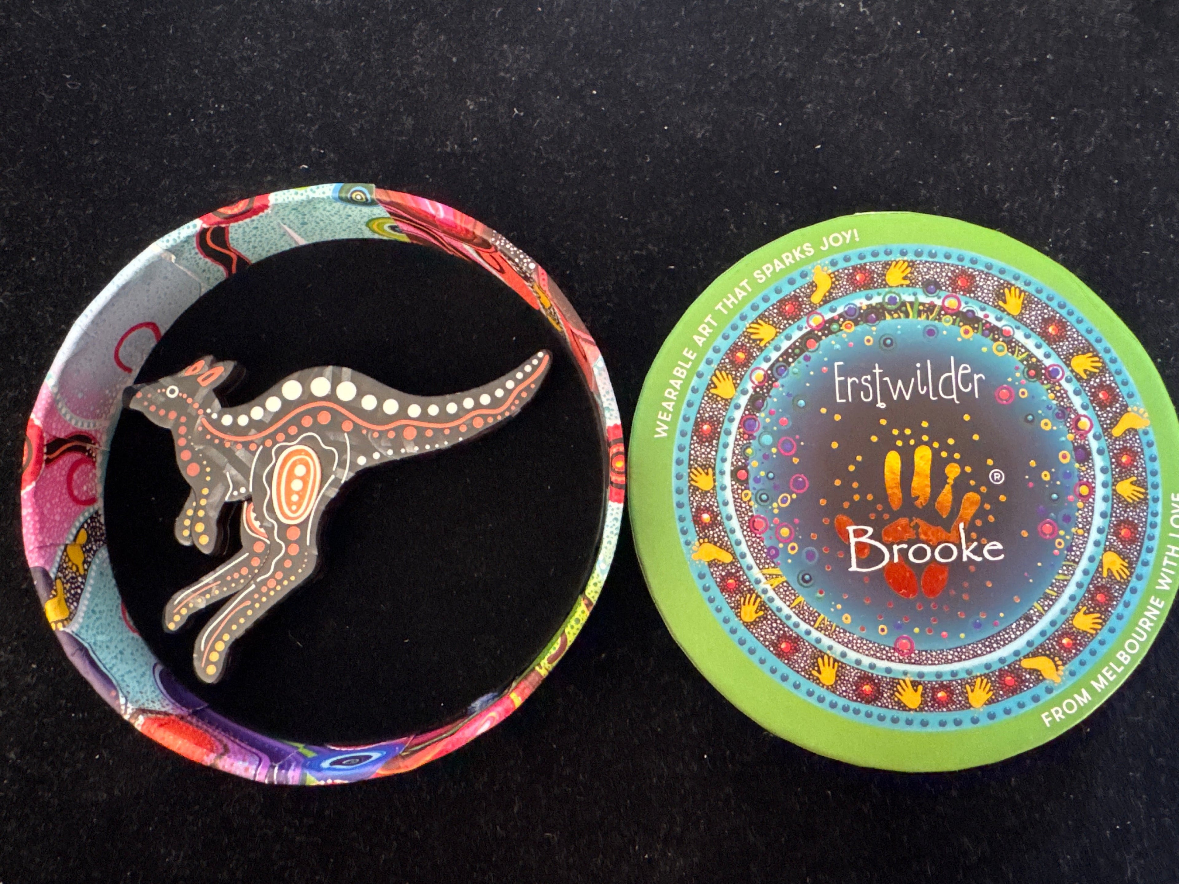 ERSTWILDER BROOKE SUTTON - MATJUMPA RITJINGUTHINHA KANGAROO DREAMING BROOCH- PRESIN BROOCH