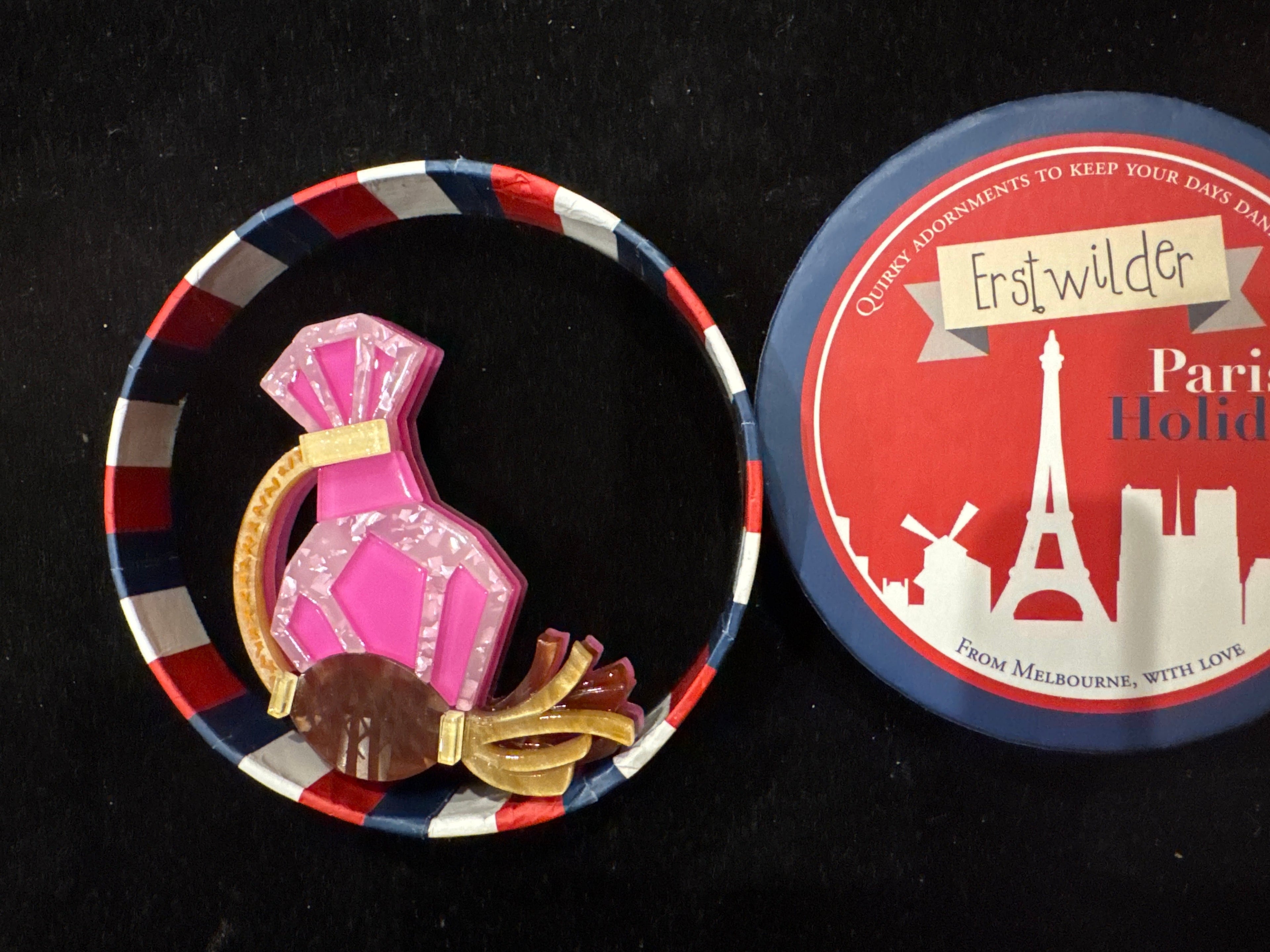 ERSTWILDER PARIS HOLIDAY- PARFUM D'ERSTWILDER- RESIN BROOCH