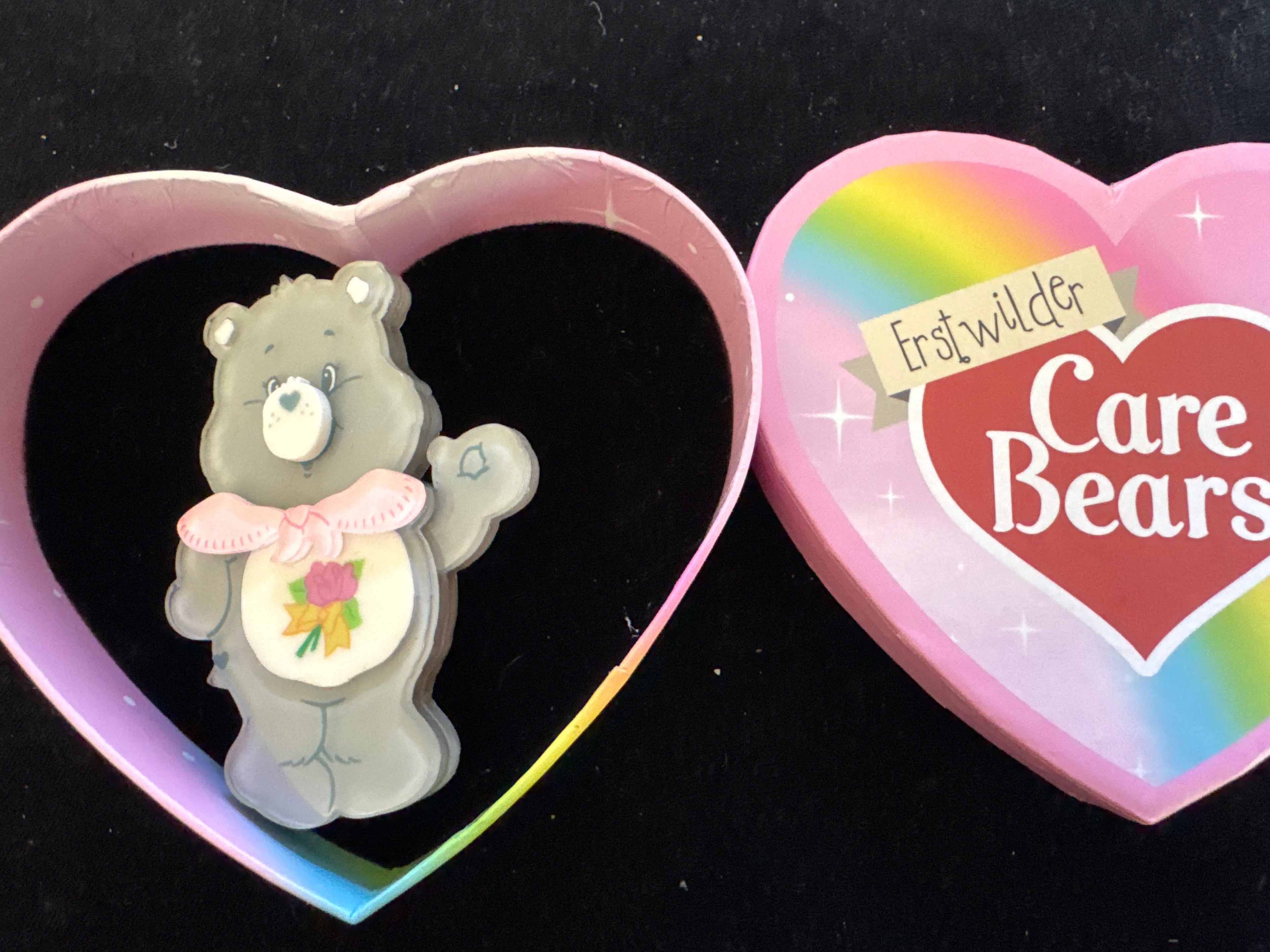 ERSTWILDER  CARE BEARS -GRAMS BEAR -RESIN BROOCH