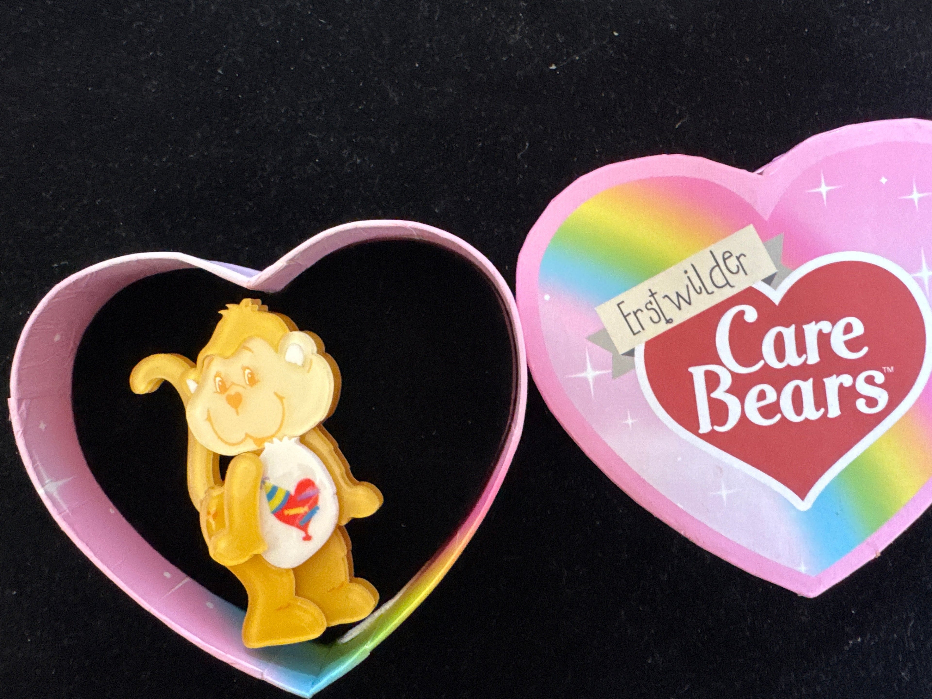 ERSTWILDER  CARE BEARS -PLAYFUL HEART  MONKEY -RESIN BROOCH