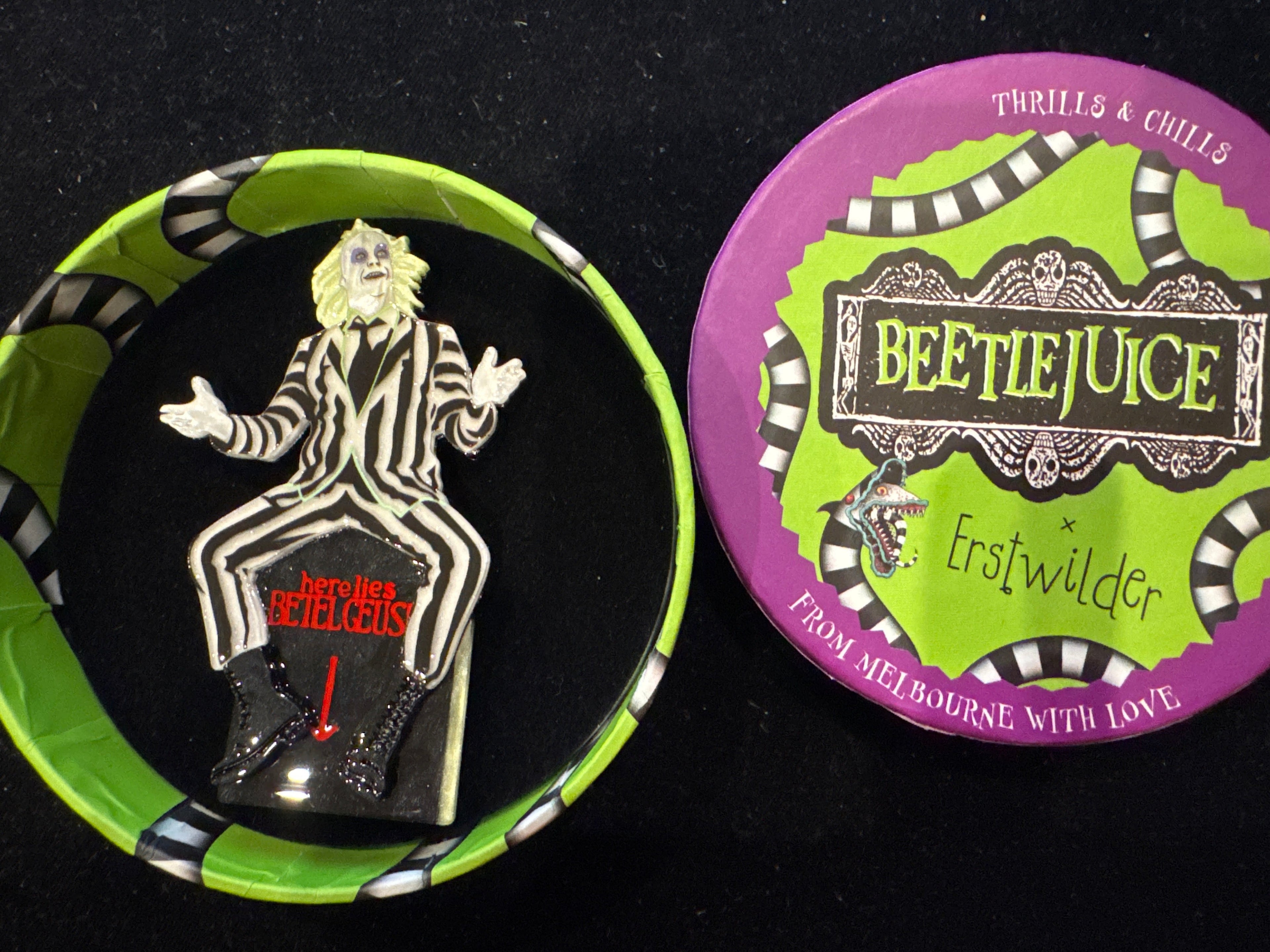 ERSTWILDER BEETLEJUICE - BEETLEJUICE- RESIN BROOCH