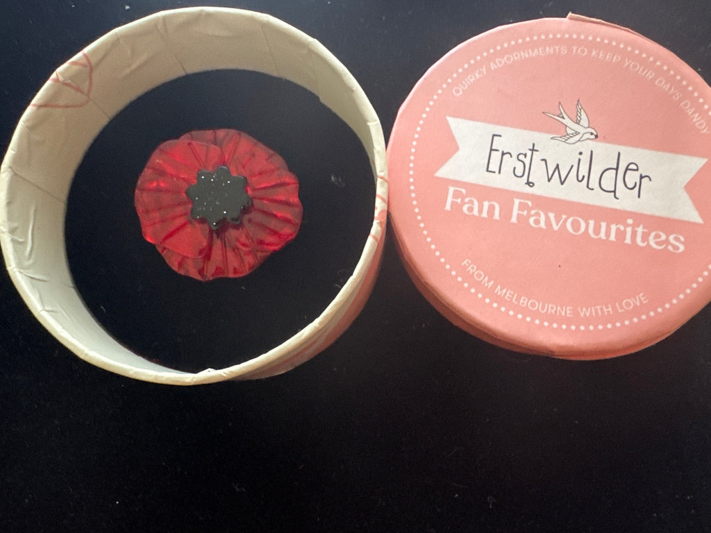 ERSTWILDER REMEMBRANCE -POPPY FIELD MINIATURE(RED)- RESIN BROOCH