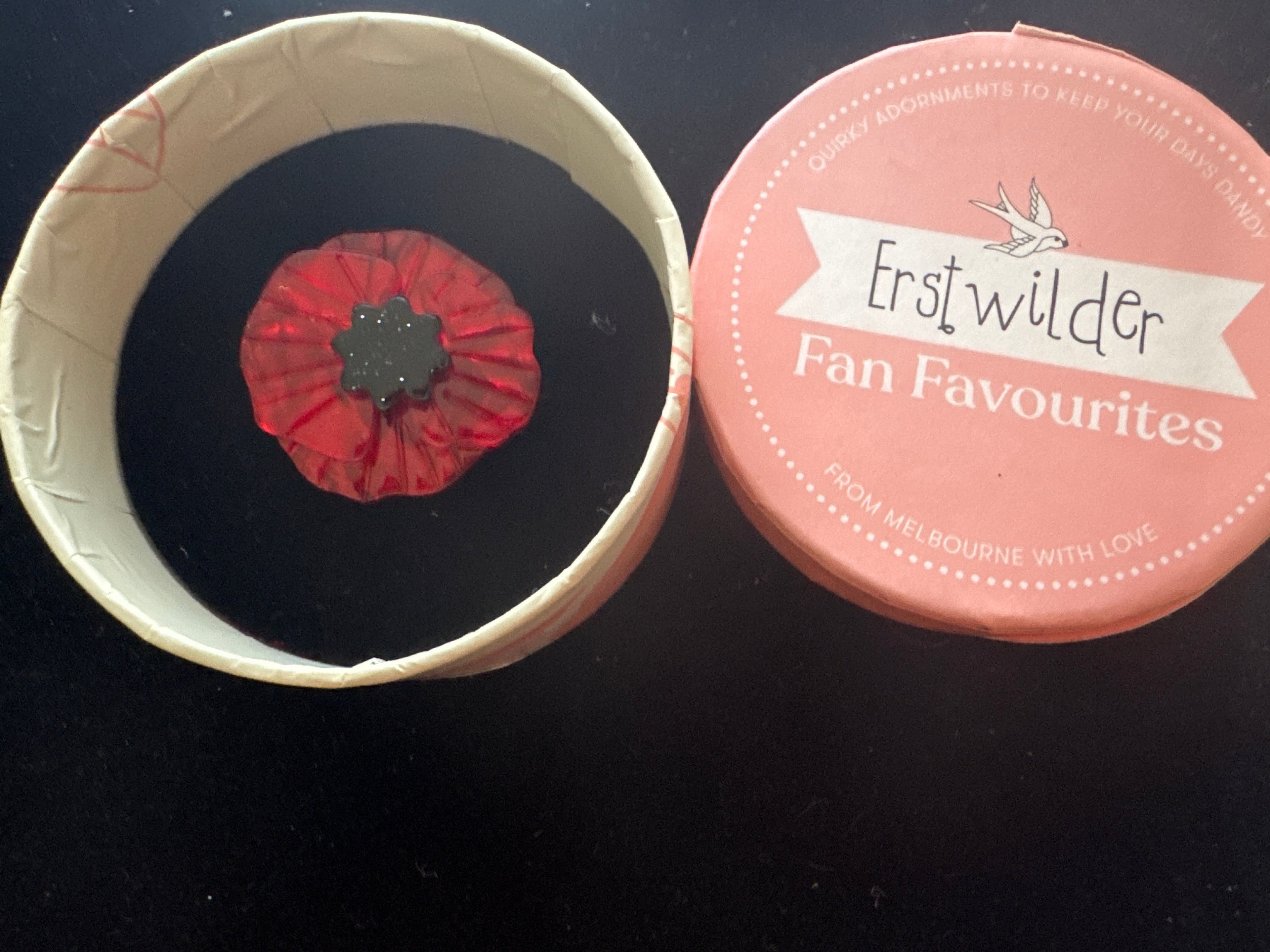 ERSTWILDER REMEMBRANCE -POPPY FIELD MINIATURE(RED)- RESIN BROOCH