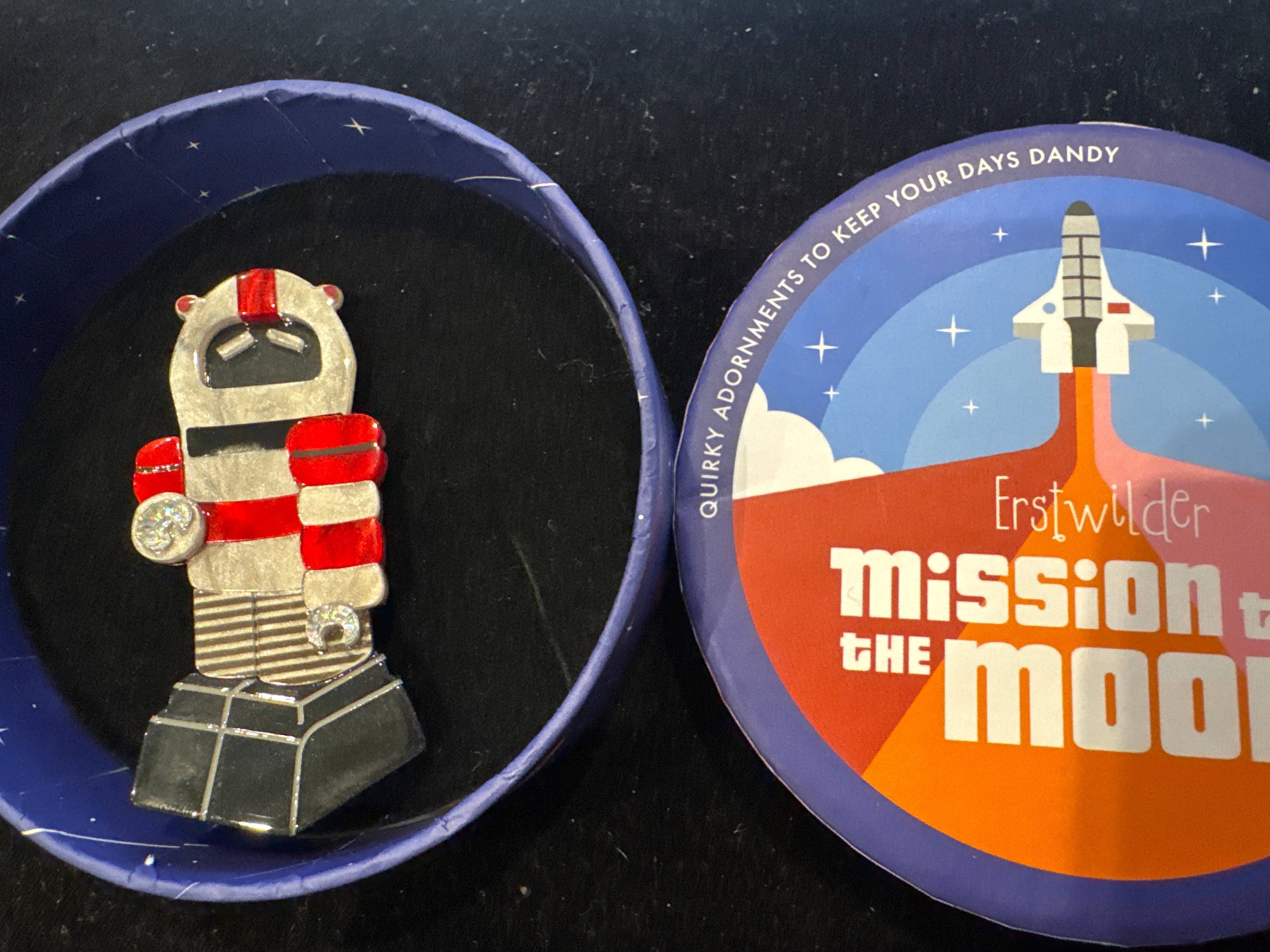 ERSTWILDER  MISSION TO THE MOON - FLIGHT ENGINEER - RESIN BROOCH
