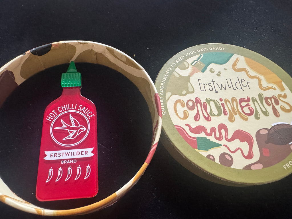 ERSTWILDER  CONDIMENTS COLLECTION RESIN BROOCH - TURN UP THE HEAT