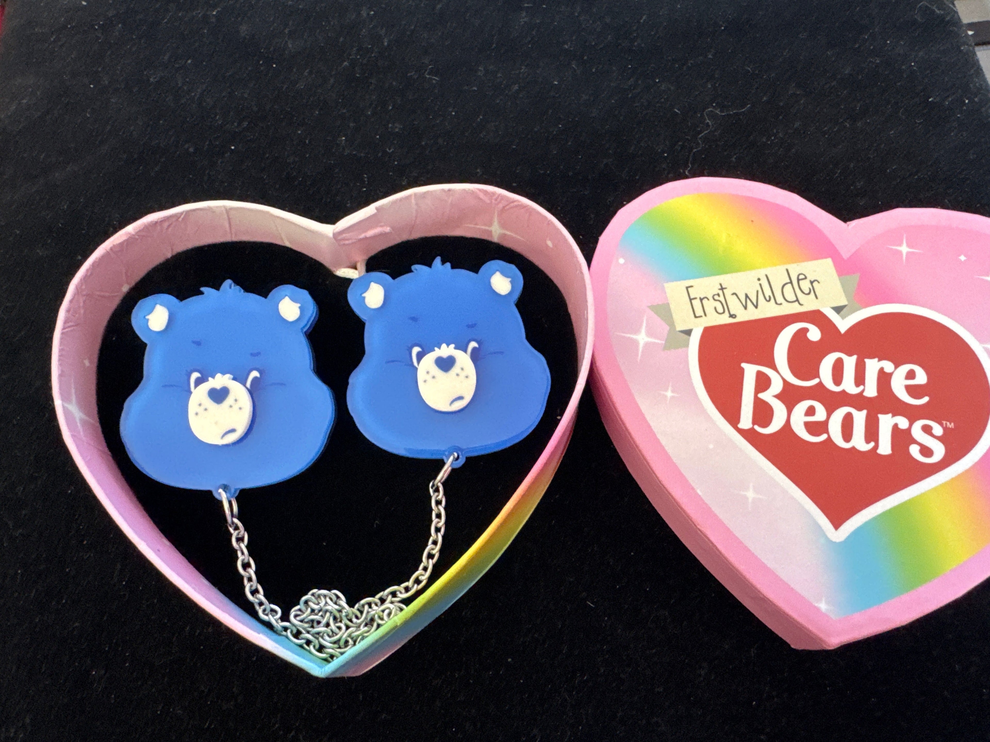 ERSTWILDER  CARE BEARS -GRUMPY BEAR -RESIN BROOCH