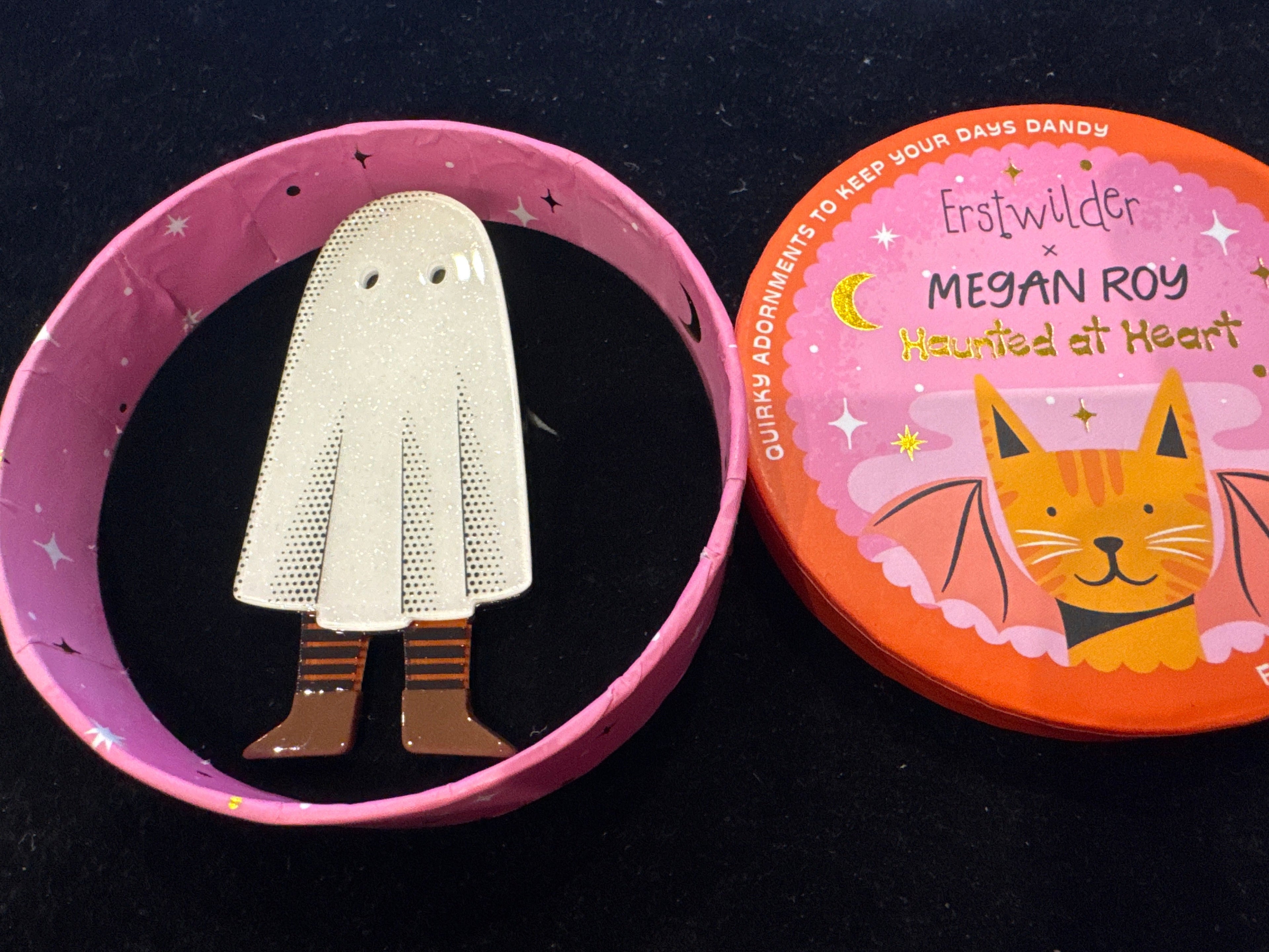ERSTWILDER MEGAN ROY HAUNTED AT HEART-DRESS UP DAY- RESIN BROOCH