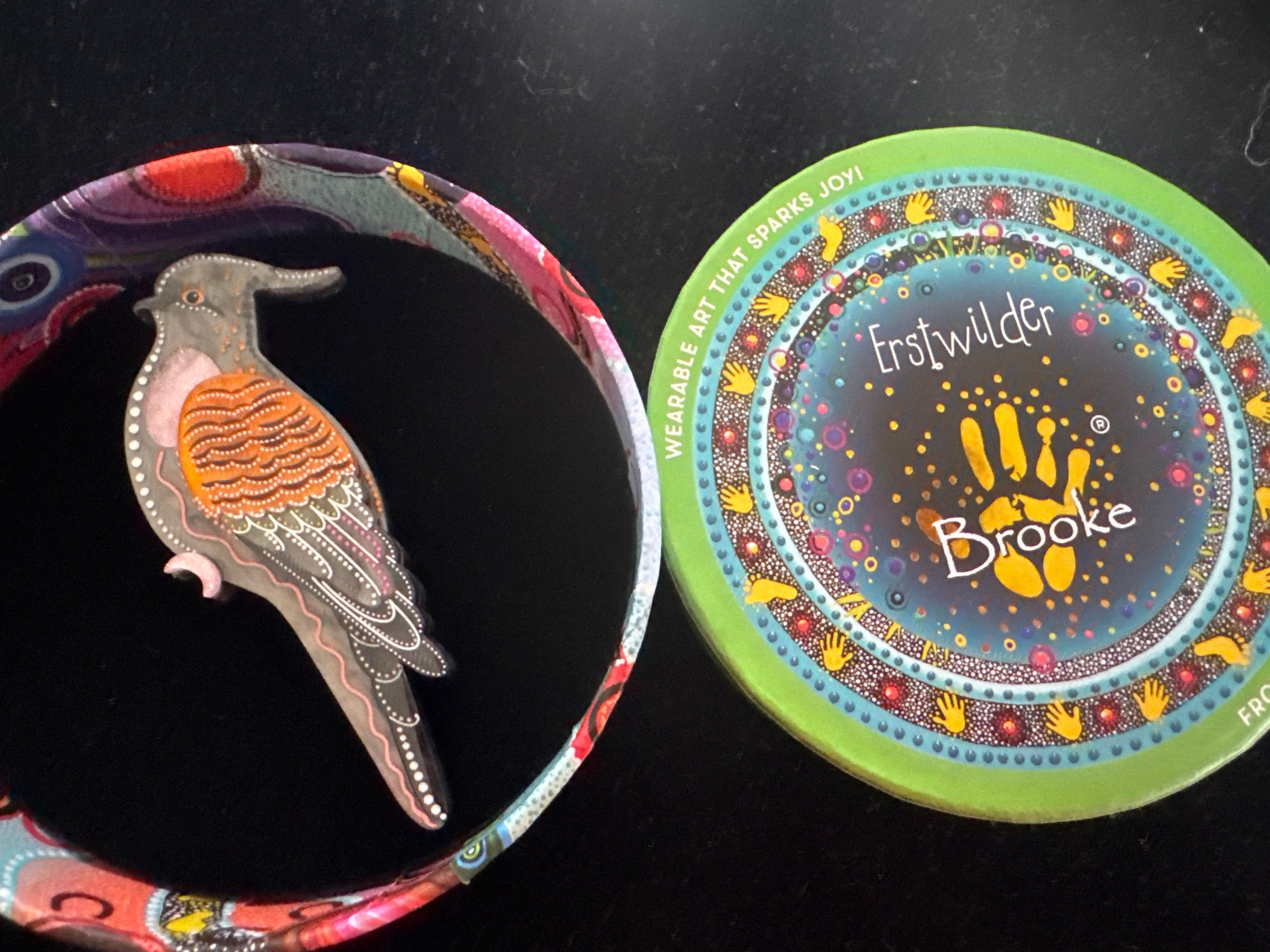 ERSTWILDER BROOKE SUTTON-KULUPATJI CRESTED PIGEON  BROOCH- RESIN BROOCH