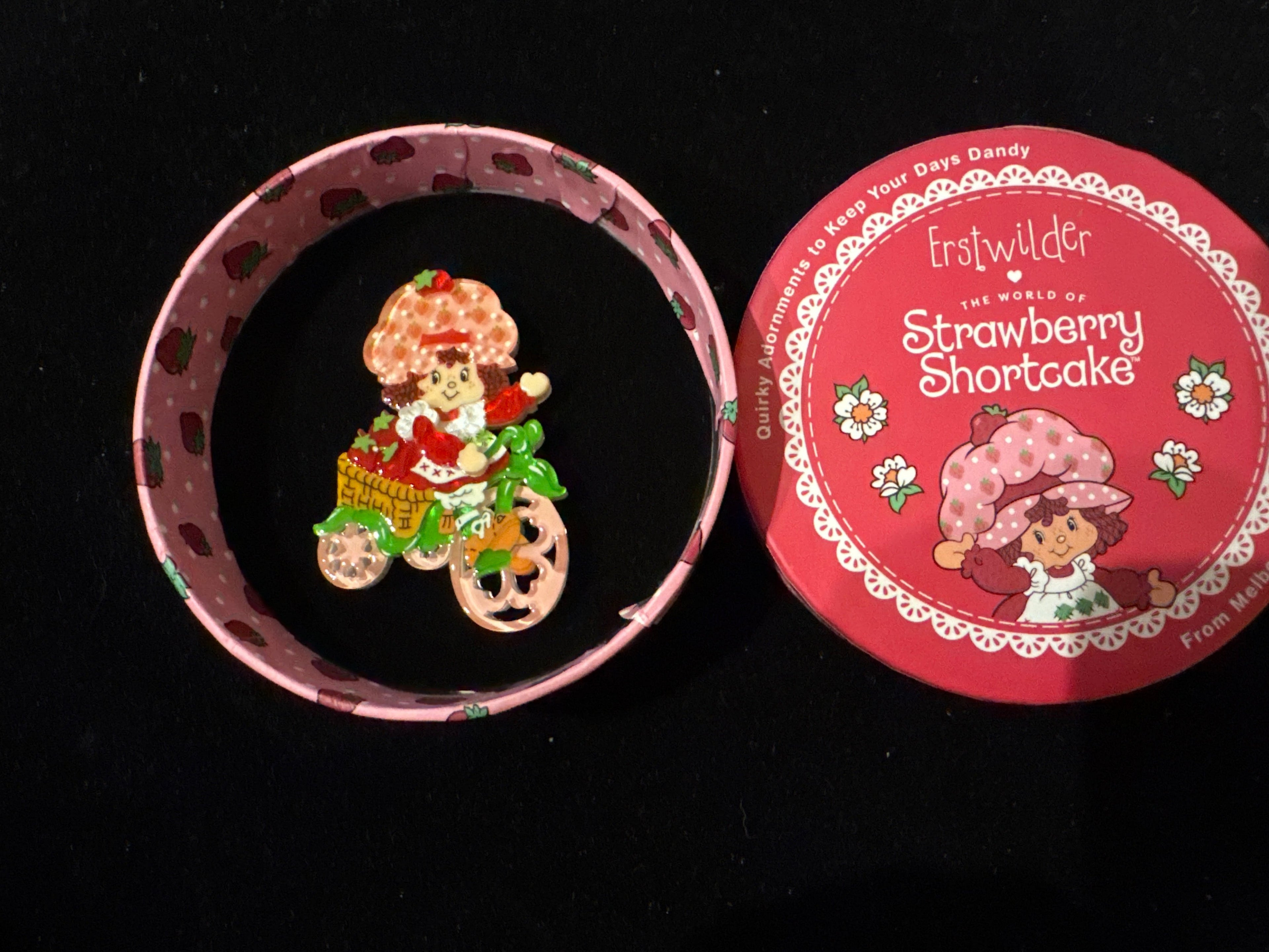 ERSTWILDER STRAWBERRY SHOTRCAKE - STRAWBERRY ADVENTURES AWAIT -RESIN BROOCH