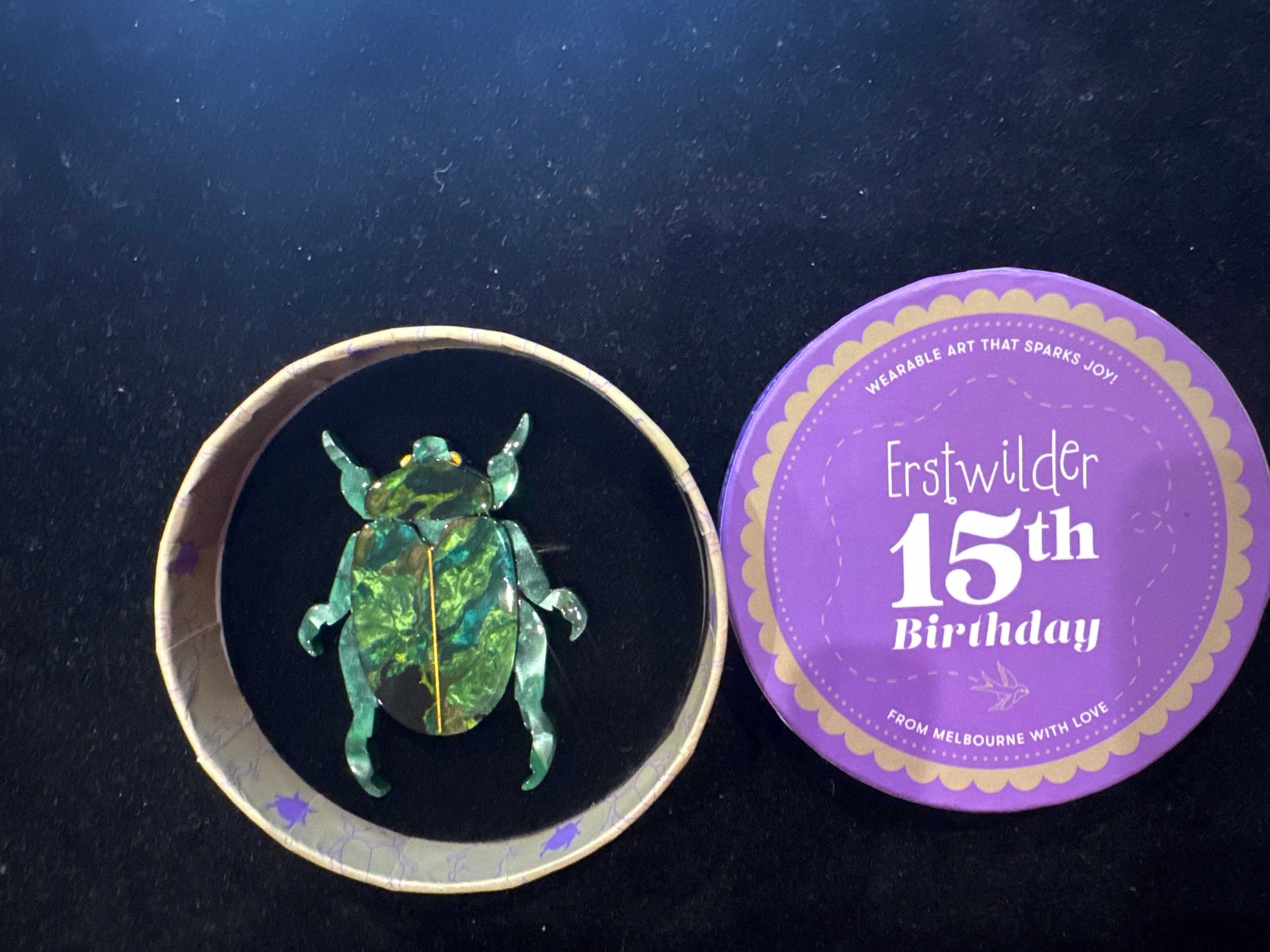ERSTWILDER 15th BIRTHDAY -NATURE'S NOEL  - RESIN BROOCH