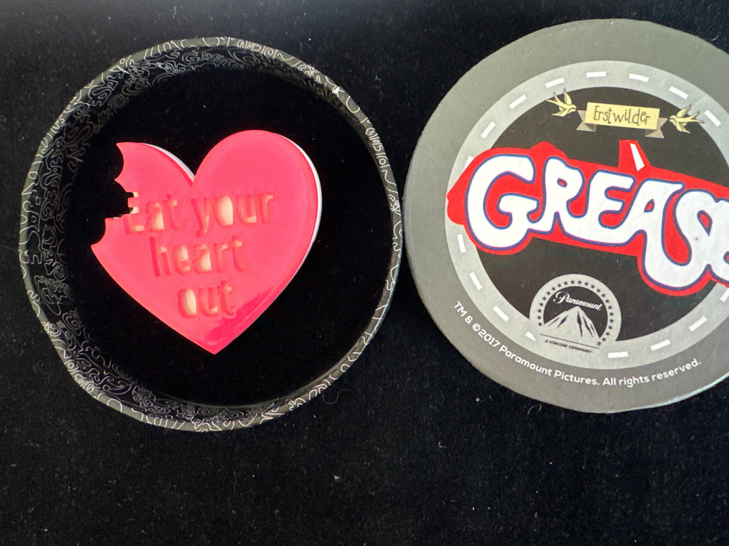 ERSTWILDER  GREASE- EAT YOUR HEART OUT- RESIN BROOCH RETIRED