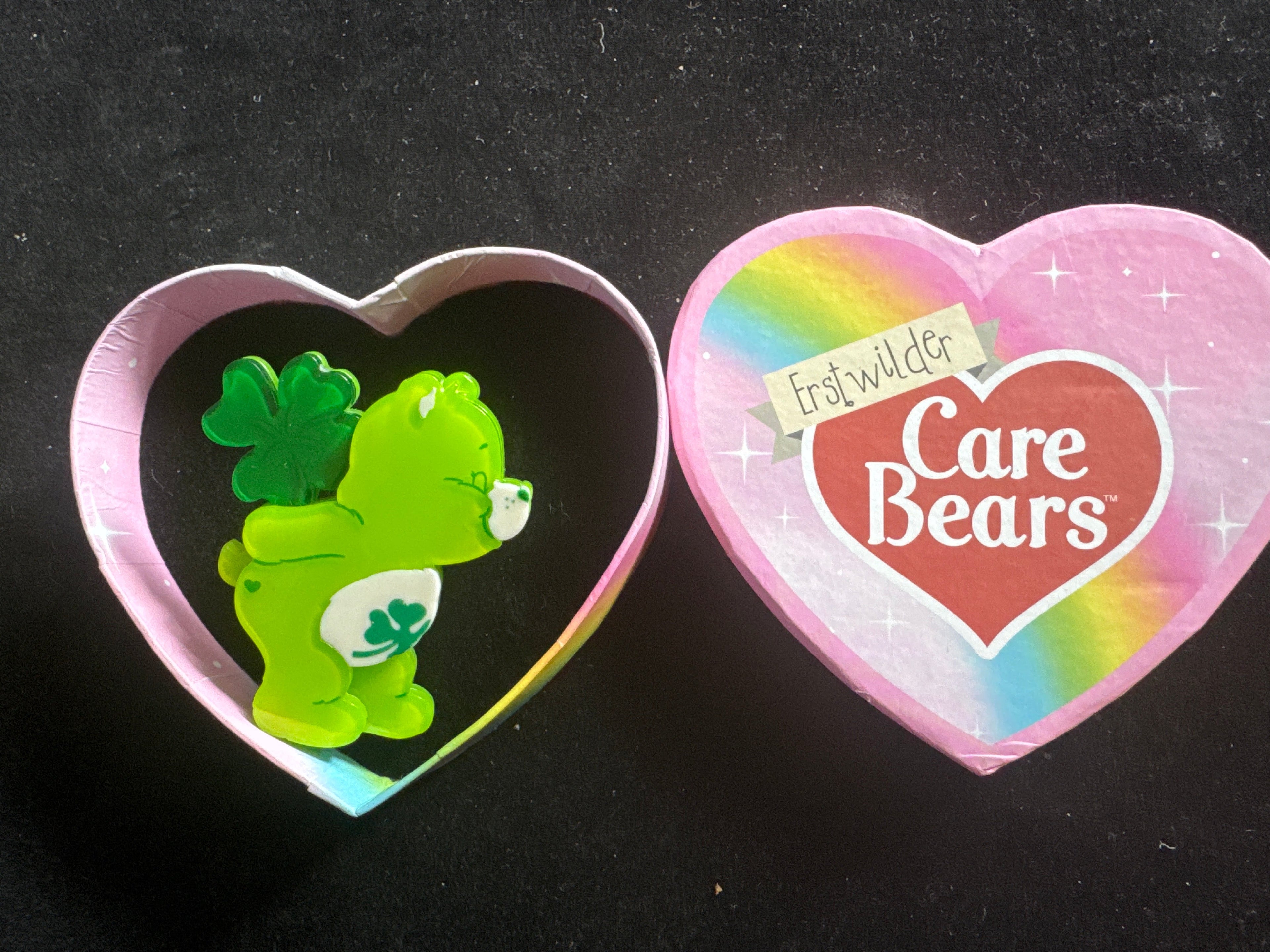 ERSTWILDER  CARE BEARS -LUCKY CHARM  -RESIN BROOCH