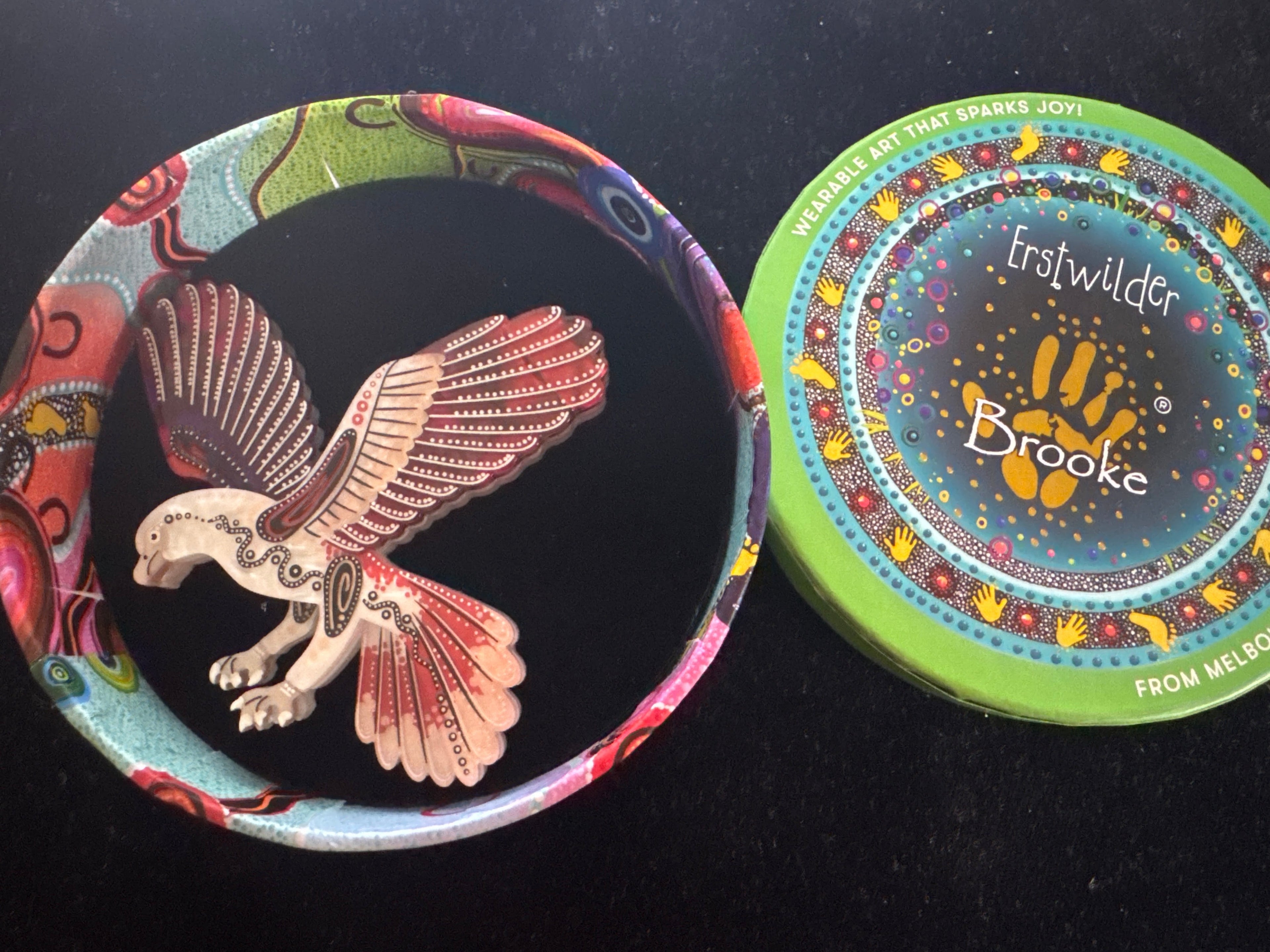 ERSTWILDER BROOKE SUTTON- KARRKANYI EAGLE BROOCH- RESIN BROOCH