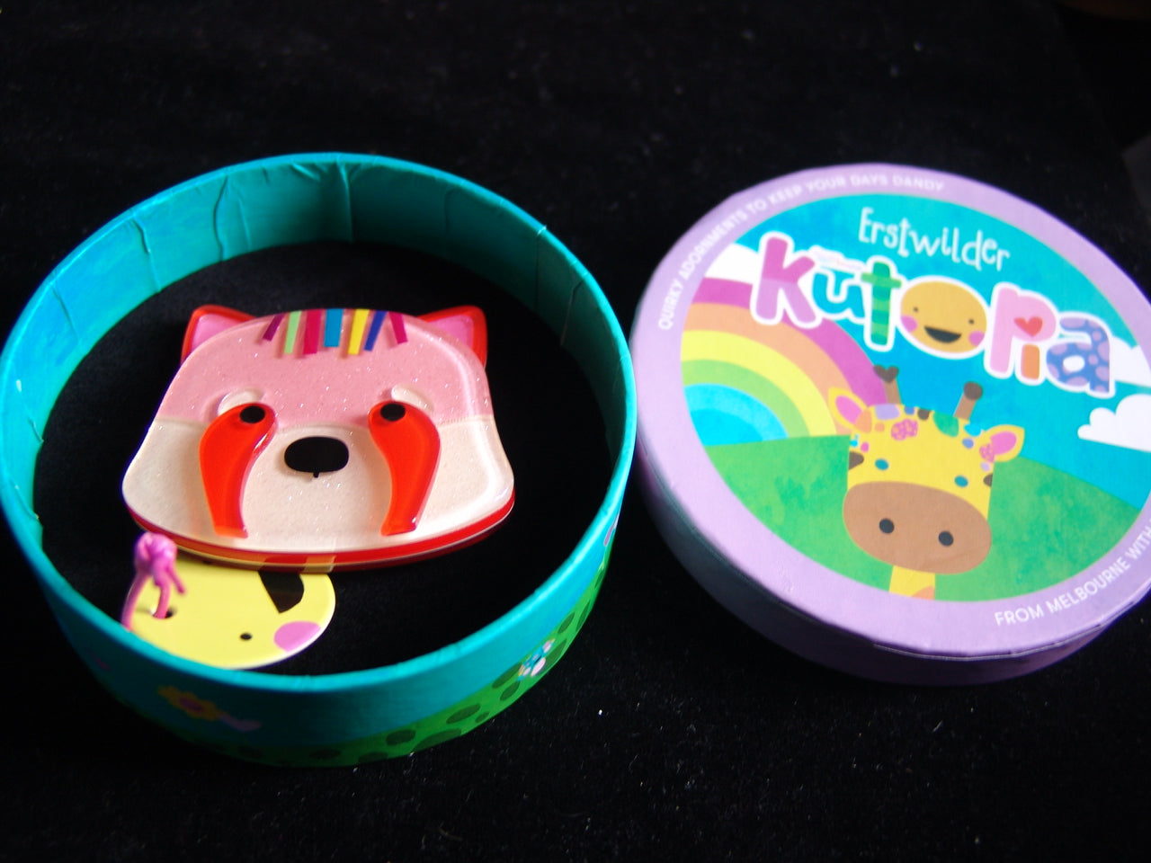 ERSTWILDER KUTOPIA - RHONDA THE RED PANDA  -  RESIN BROOCH