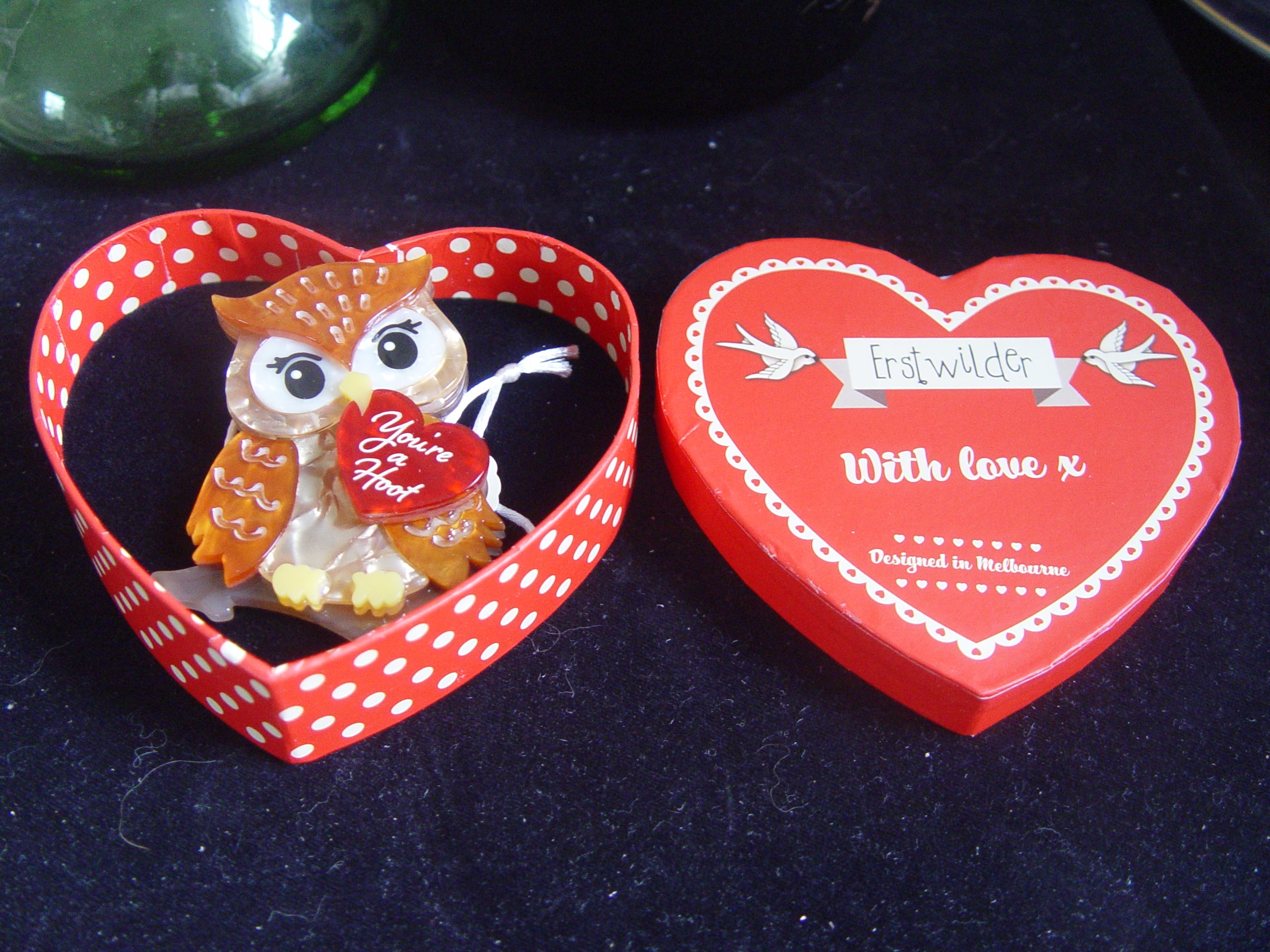 ERSTWILDER WITH LOVE- YOU'RE A HOOT -  RESIN BROOCH