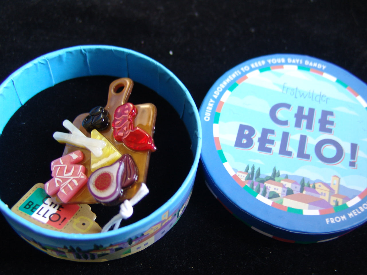 ERSTWILDER CHE BELLO - ADAPTABLE ANTIPASTO- RESIN BROOCH
