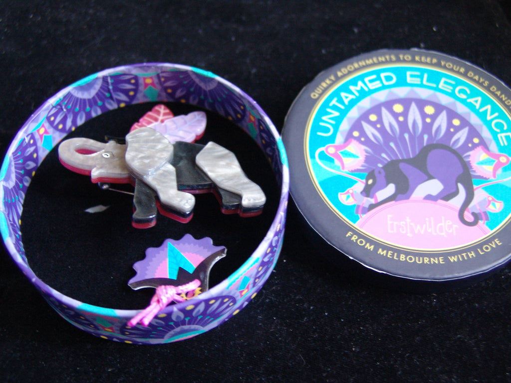 ERSTWILDER UNTAMED ELEGANCE- PACHYDERM DREAM -  RESIN BROOCH