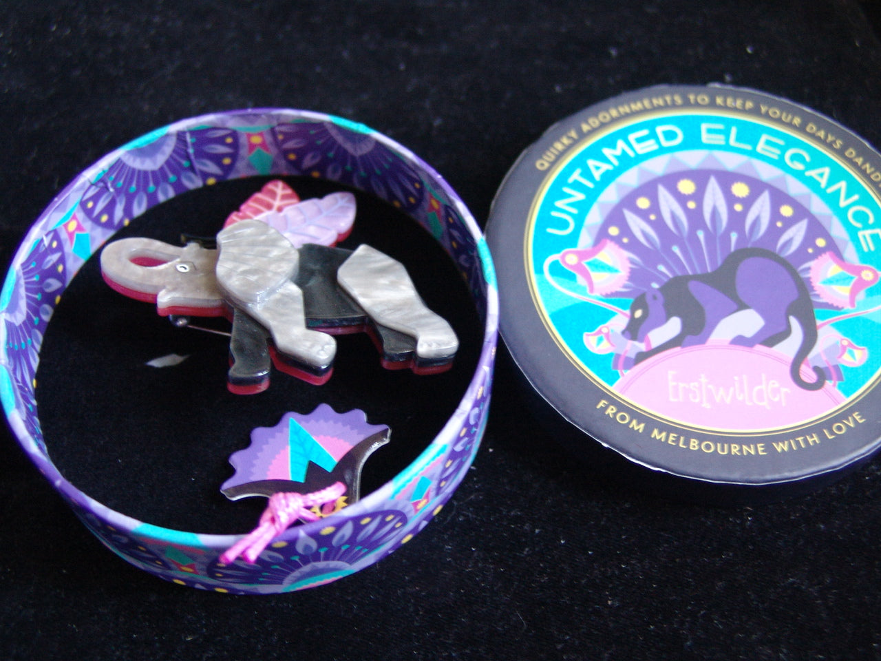 ERSTWILDER UNTAMED ELEGANCE- PACHYDERM DREAM -  RESIN BROOCH