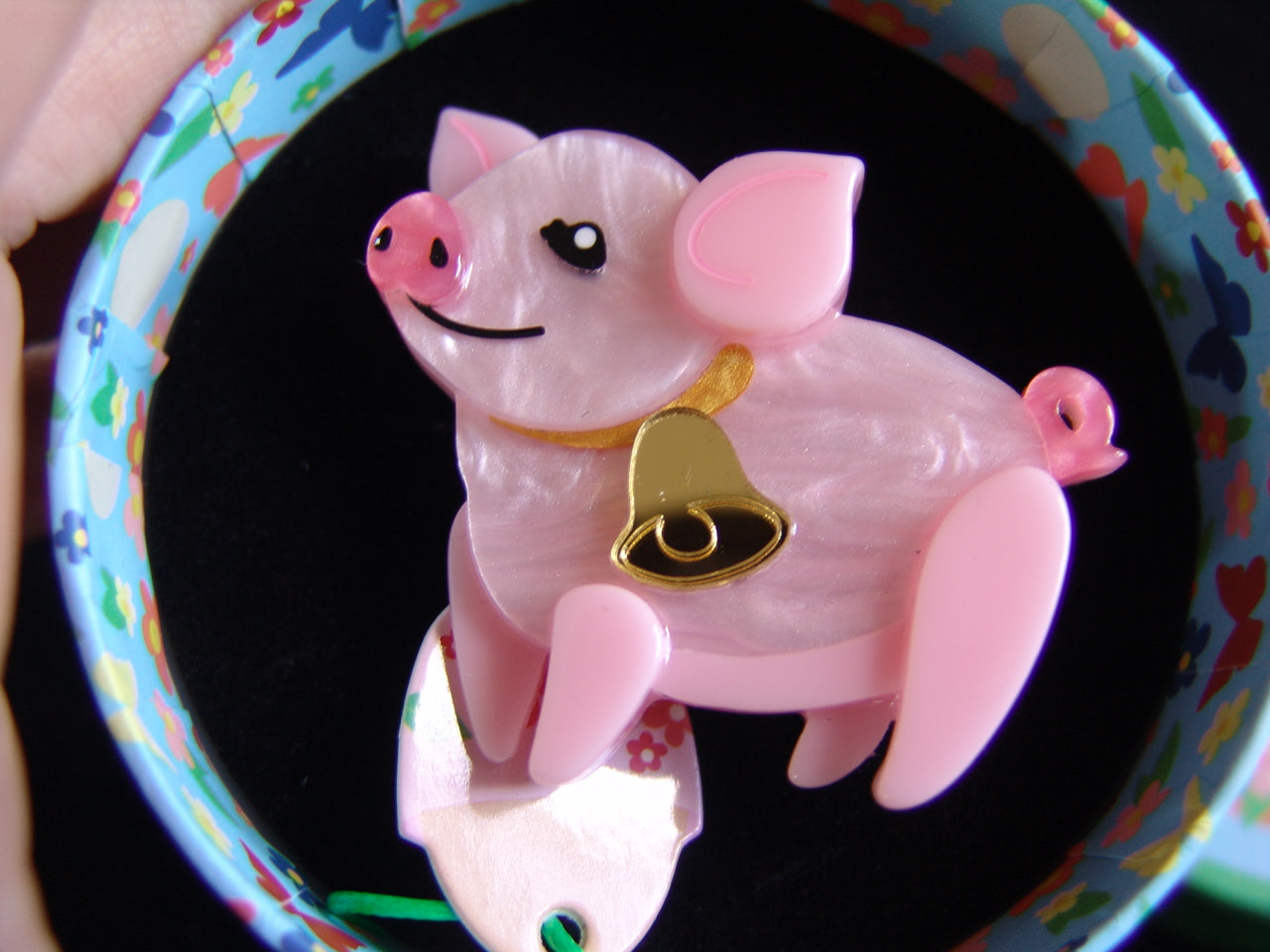 ERSTWILDER HOPPY EASTER - THAT'LL DO PIG -RESIN BROOCH