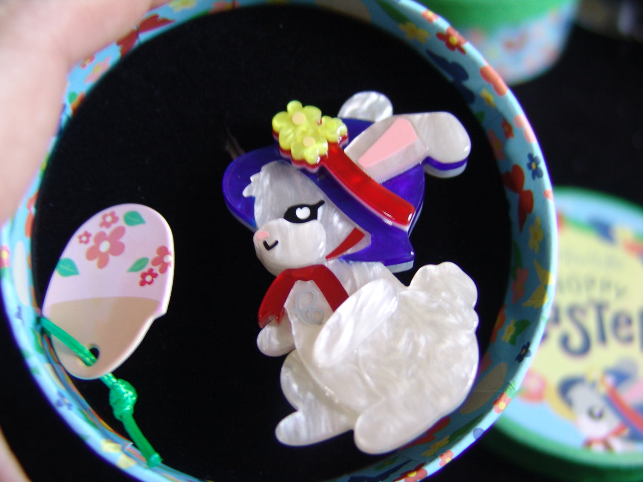 ERSTWILDER HOPPY EASTER - EASTER BUNNY -RESIN BROOCH