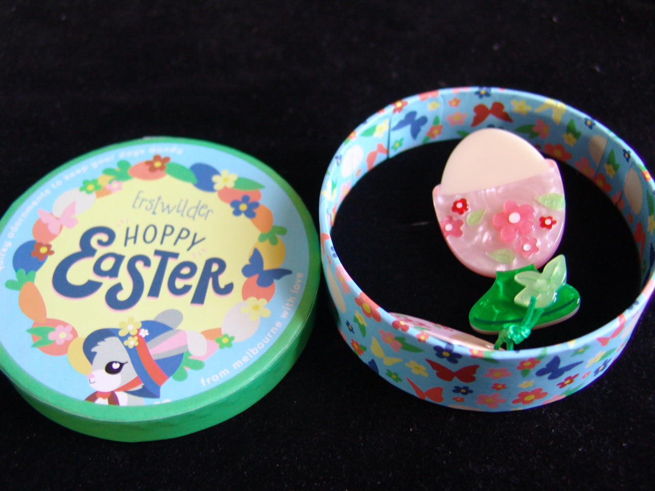 ERSTWILDER HOPPY EASTER - ALL YOLKS ASIDE -RESIN BROOCH