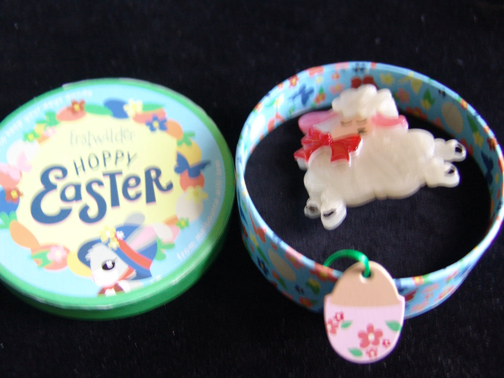 ERSTWILDER HOPPY EASTER - DOLLY THE DEMURE -RESIN BROOCH