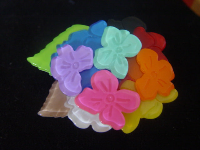 ERSTWILDER PRIDE & JOY- RAINBOW HEARTFELT HYDRANGEA- RESIN BROOCH