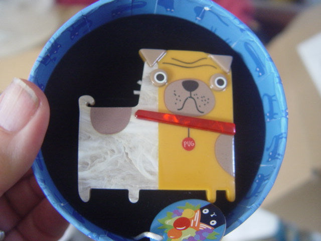 ERSTWILDER TERRY RUNYAN - ORDER OF THE PUG - RESIN BROOCH