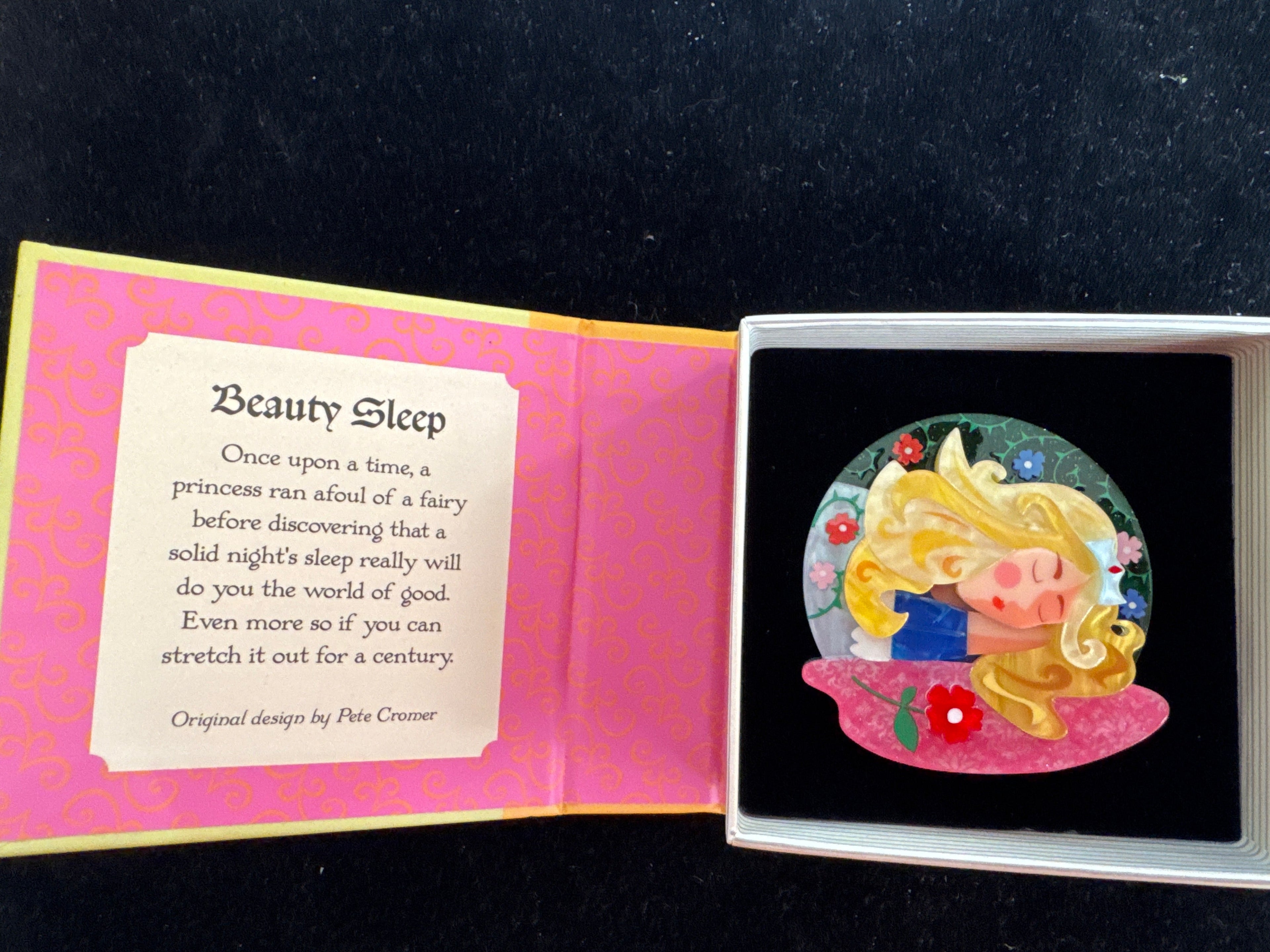 ERSTWILDER PETE CROMER FAIRY TALES - BEAUTY SLEEP- RESIN BROOCH