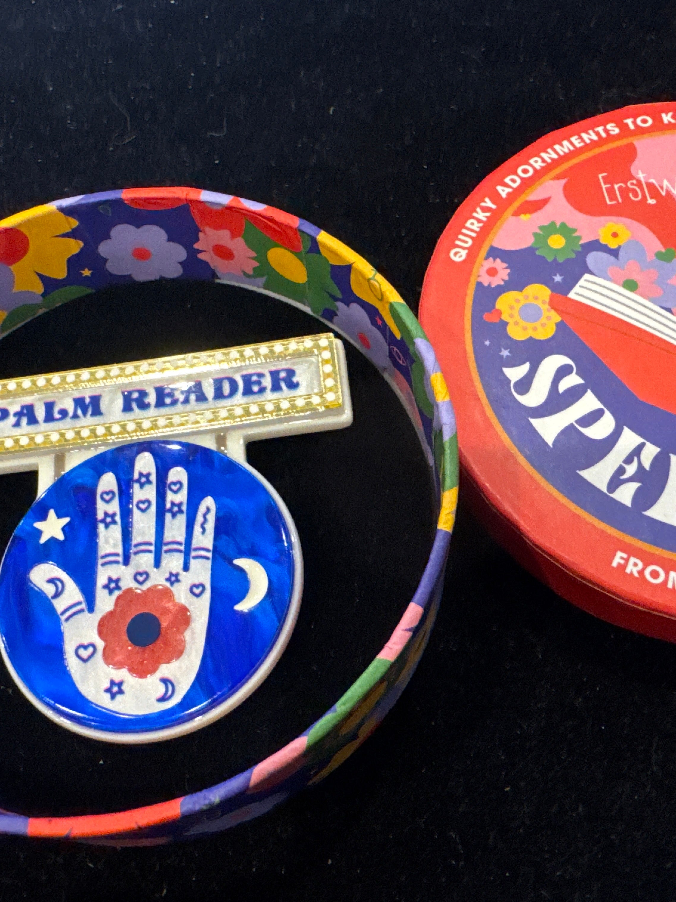 ERSTWILDER  SPELLBOUND- HANDS-ON CLAIRVOYANCE- RESIN BROOCH