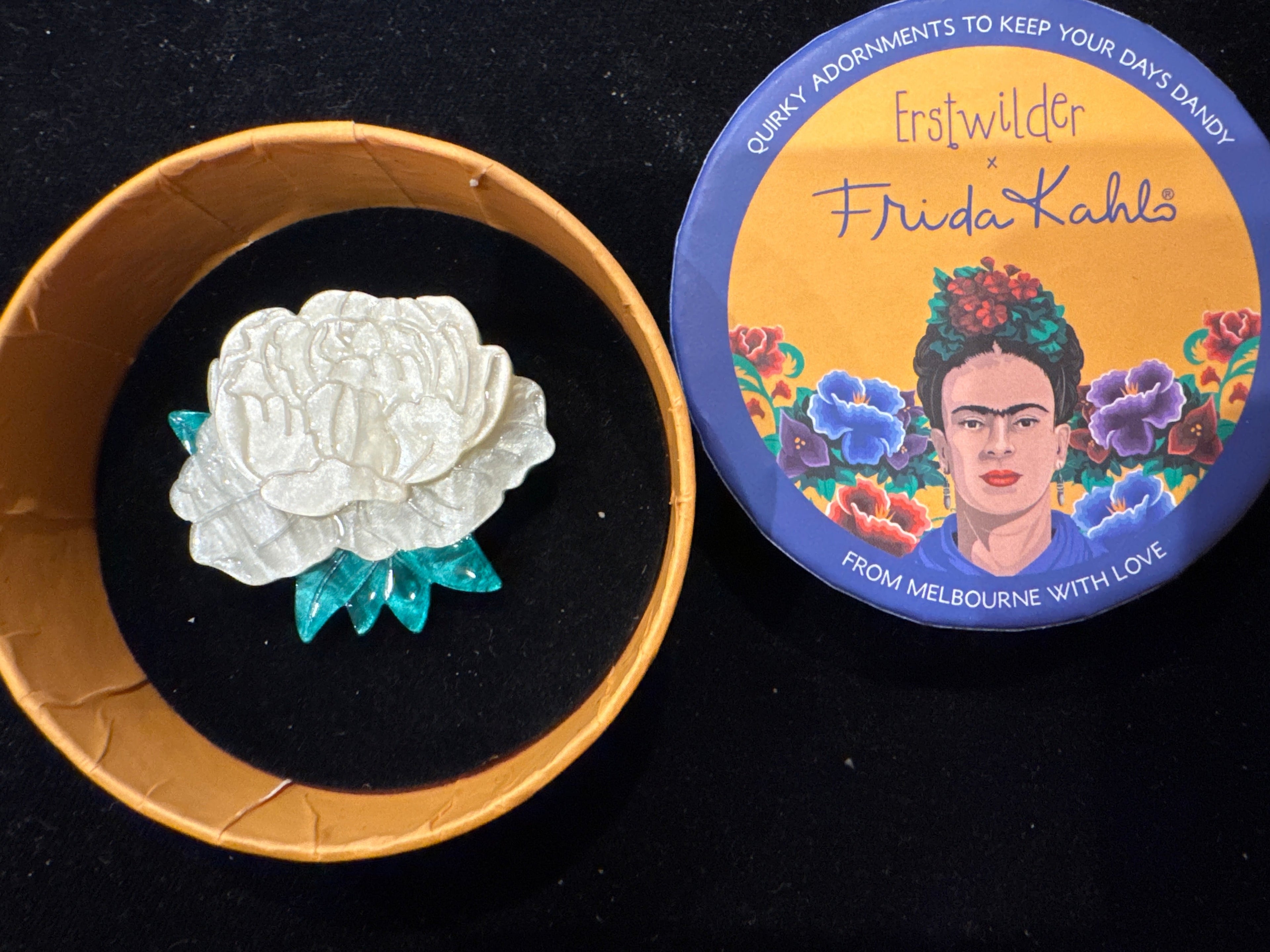 ERSTWILDER FRIDA KAHLO -REASON FOR LIVING- RESIN BROOCH