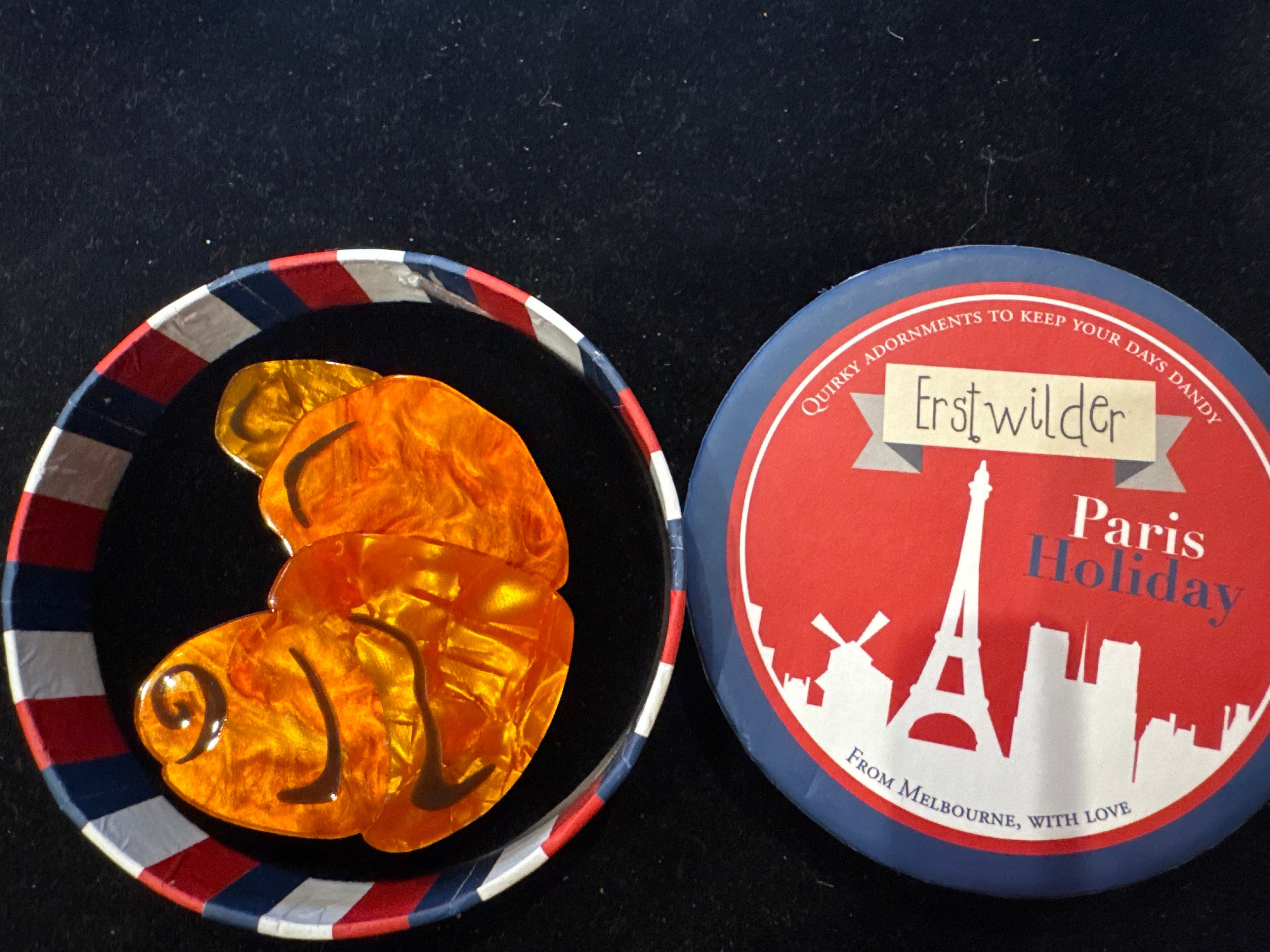 ERSTWILDER PARIS HOLIDAY- LE CROISSANT- RESIN BROOCH
