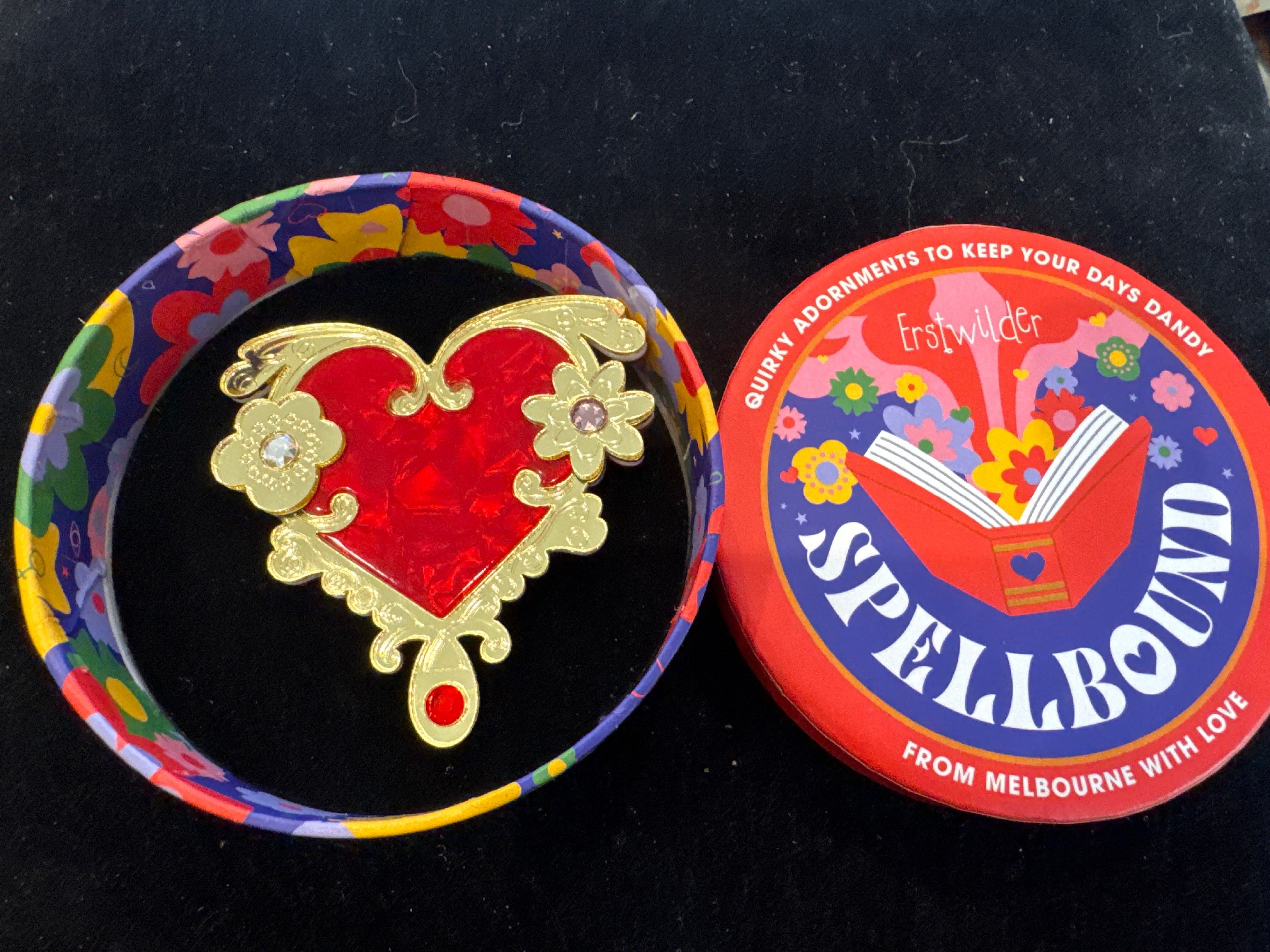 ERSTWILDER  SPELLBOUND- LOVE OR NARCISSISM- RESIN BROOCH