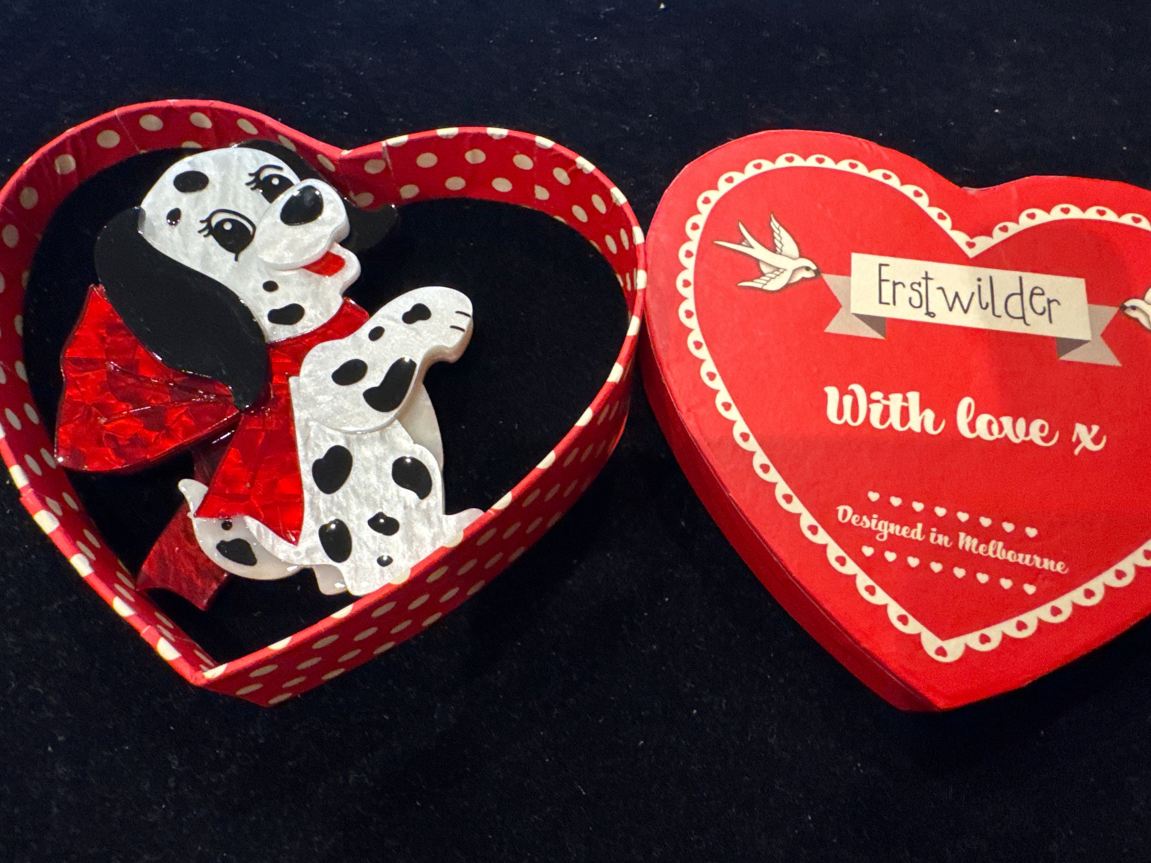 ERSTWILDER WITH LOVE- ONE IN ONE HUNDRED AND ONE-  RESIN BROOCH