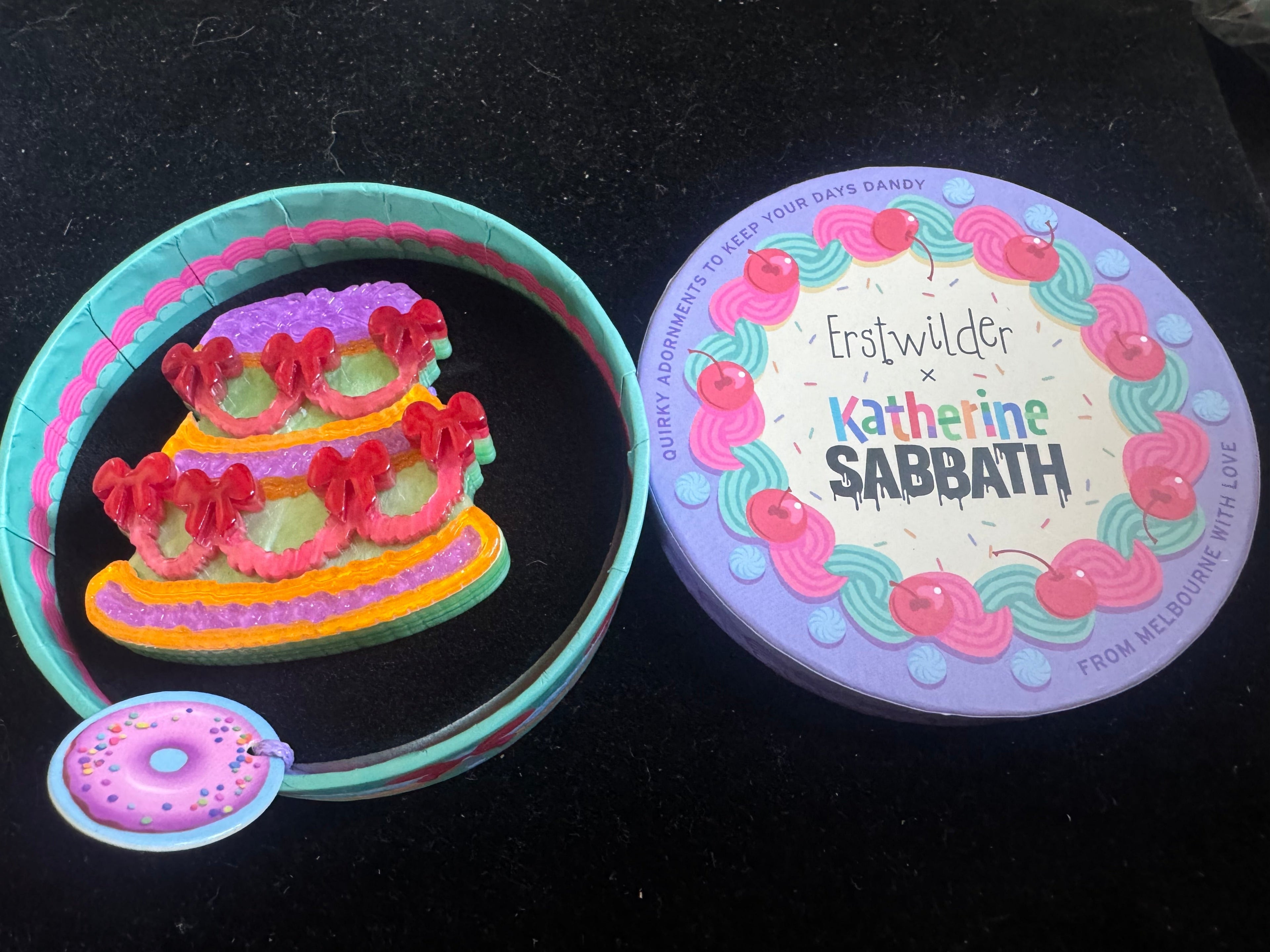 ERSTWILDER KATHERINE SABBATH - BONDI HIPSTER CAKE- RESIN BROOCH