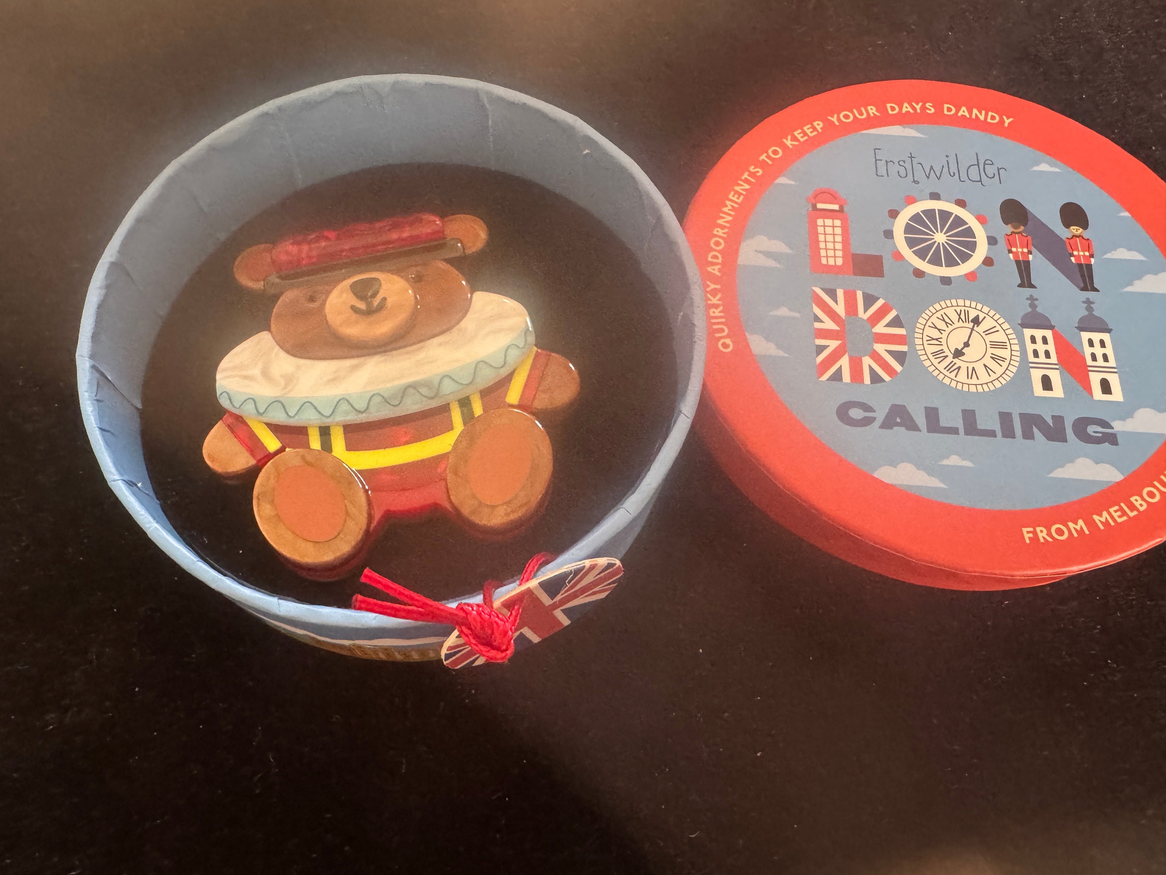 ERSTWILDER LONDON CALLING COLLECTION TEDDY YEOMAN - Resin Brooch