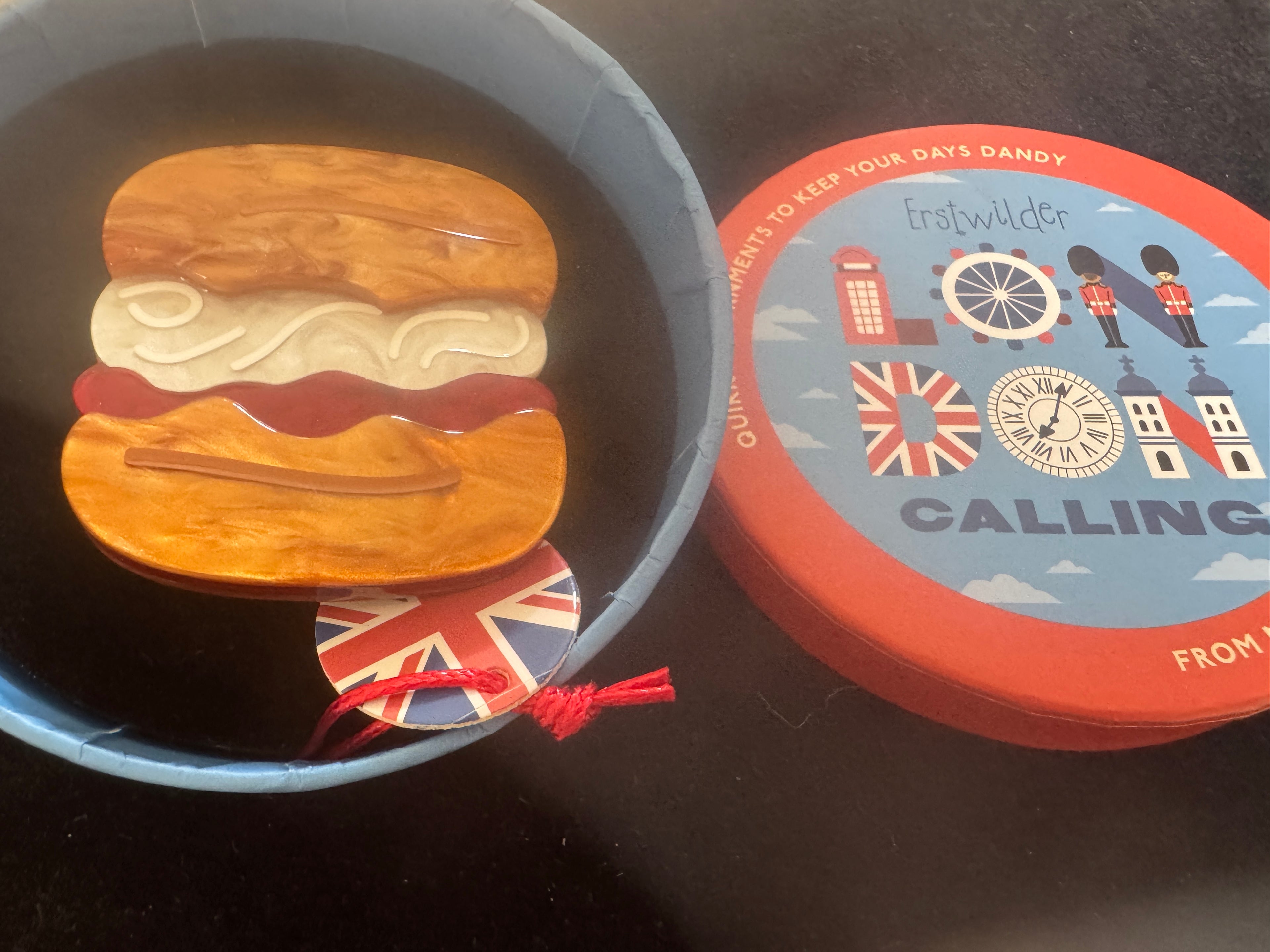 ERSTWILDER LONDON CALLING COLLECTION THE GREAT BRITISH SCONE - Resin Brooch