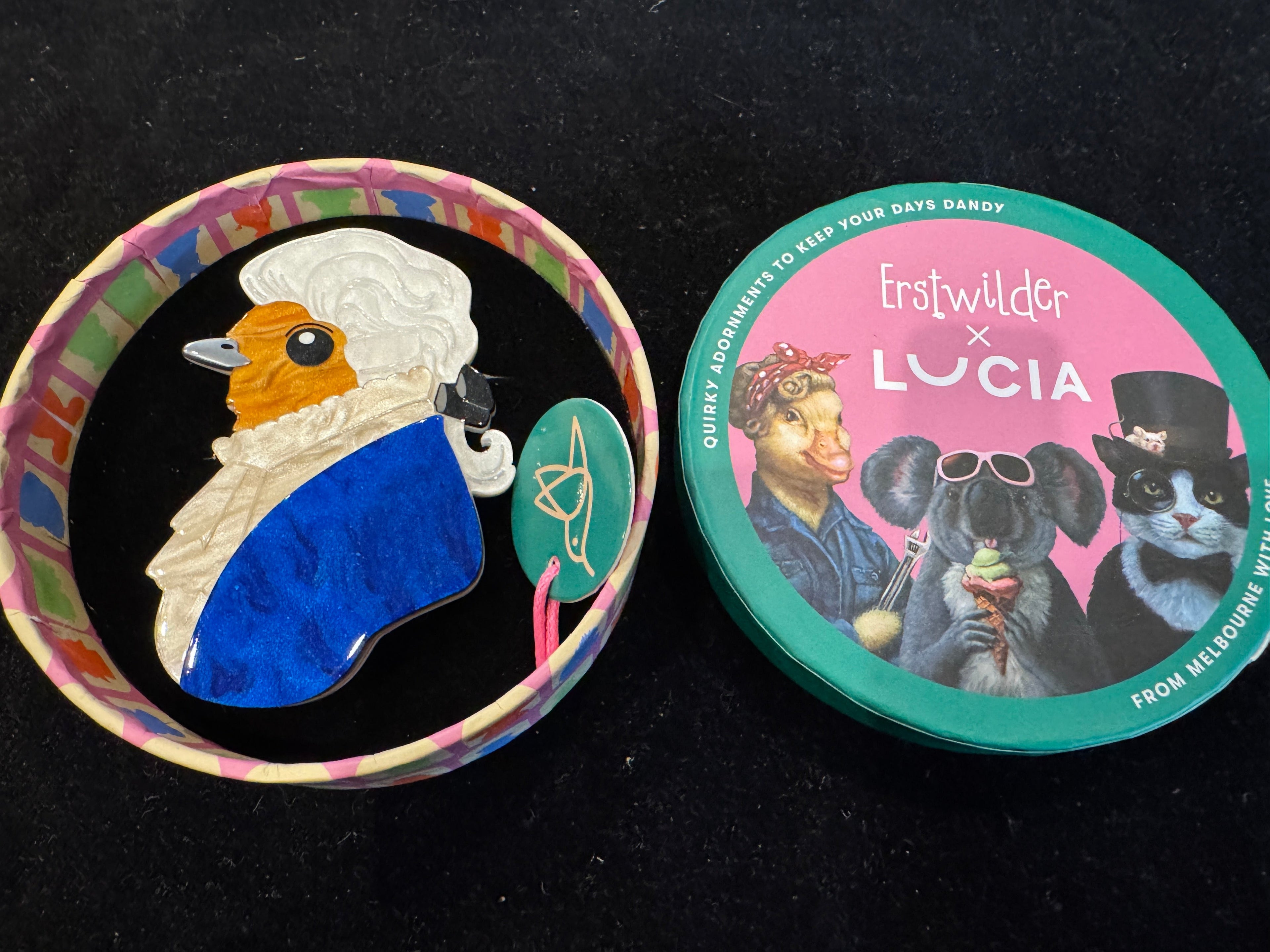ERSTWILDER LUCIA - THE BUREAUCRATIC BIRD - RESIN BROOCH