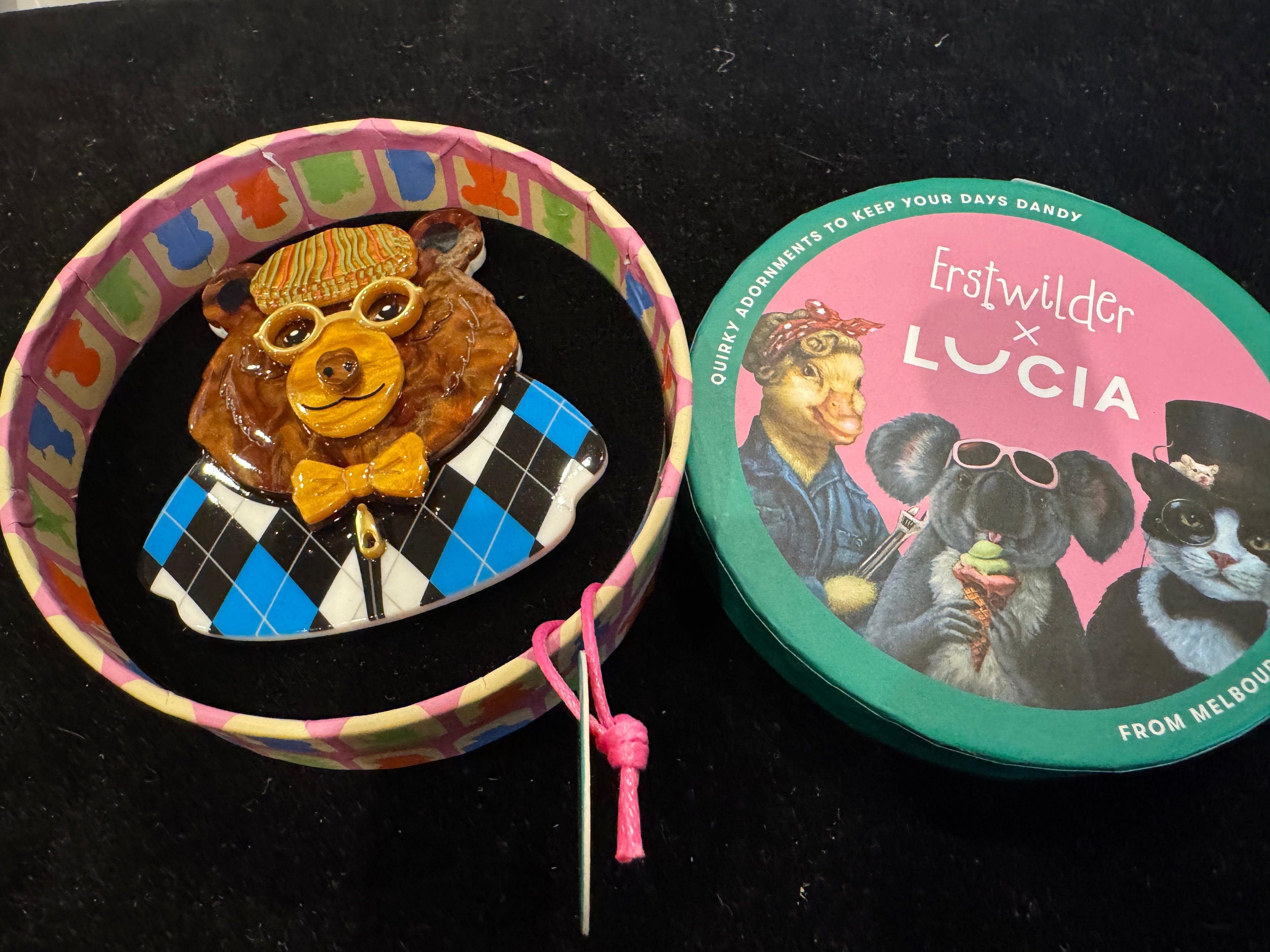 ERSTWILDER LUCIA -THE ELDER BEAR  - RESIN BROOCH