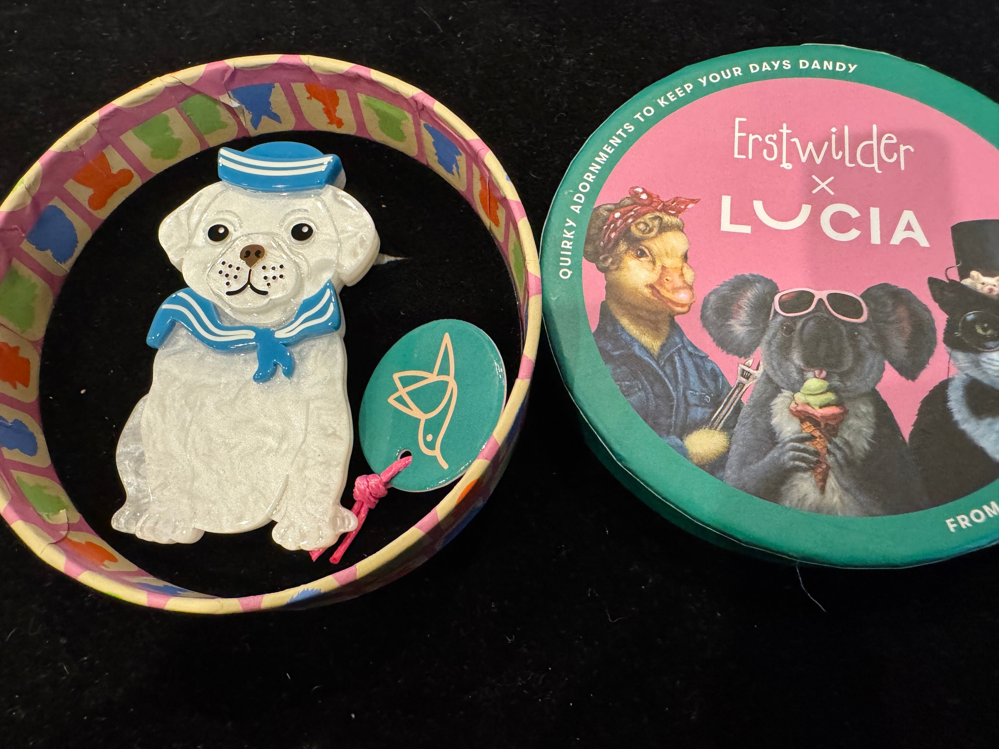 ERSTWILDER LUCIA - THE SAILOR PUP - RESIN BROOCH