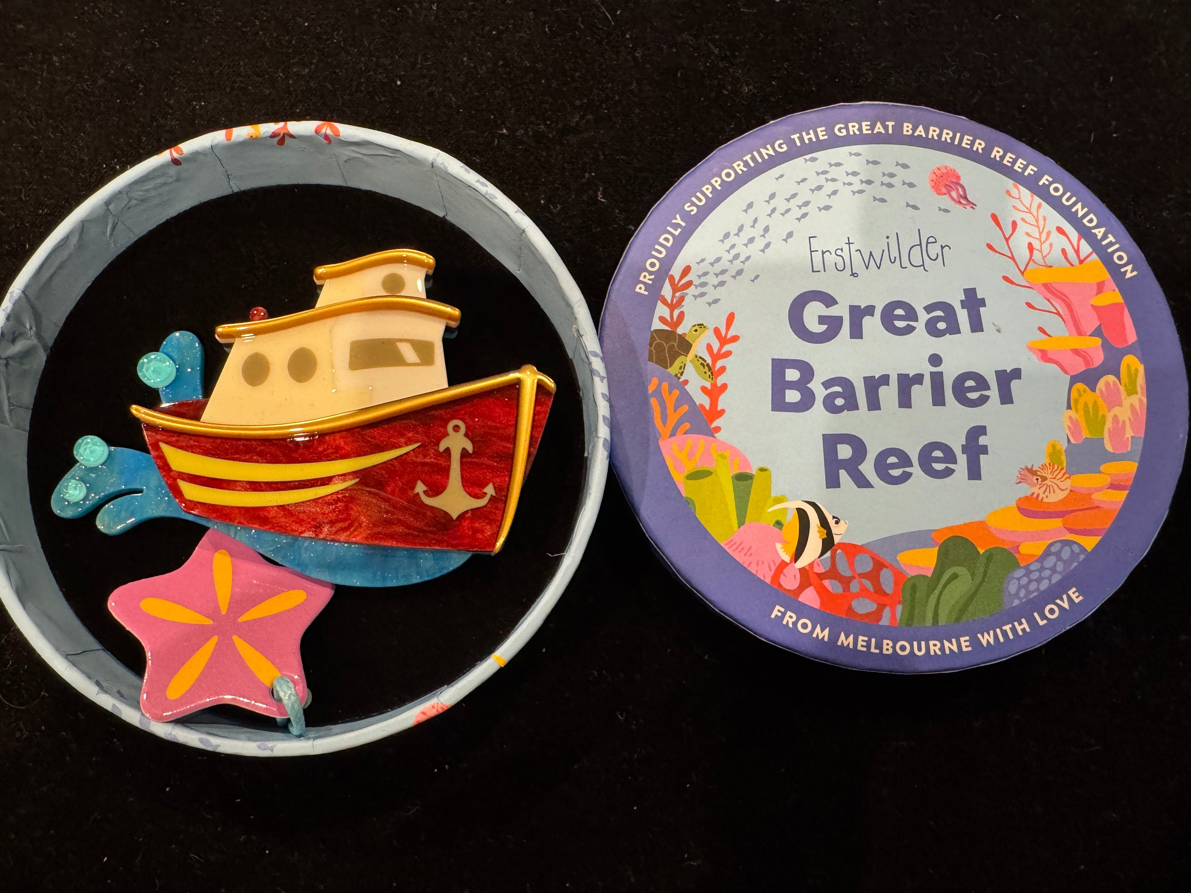 ERSTWILDER GREAT BARRIER REEF SEAS THE DAY - Resin Brooch