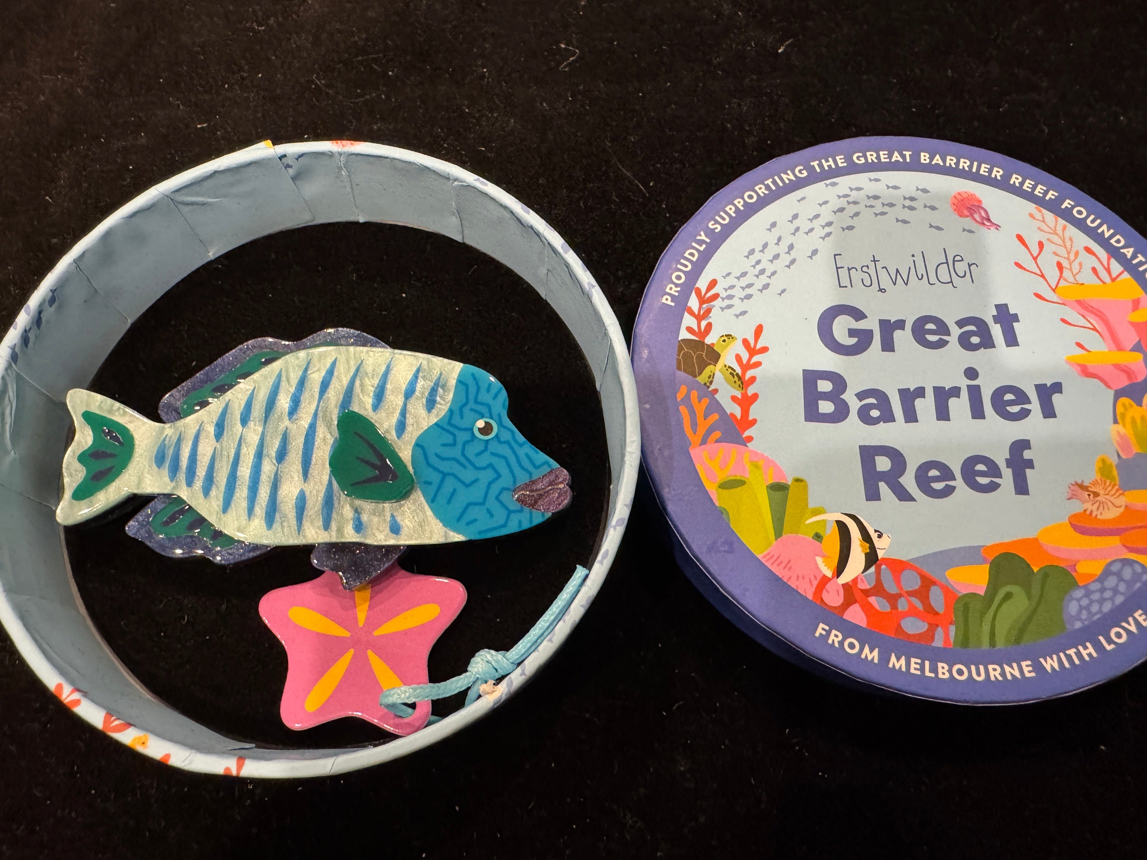 ERSTWILDER GREAT BARRIER REEF - MAORI WRASSE - Resin Brooch
