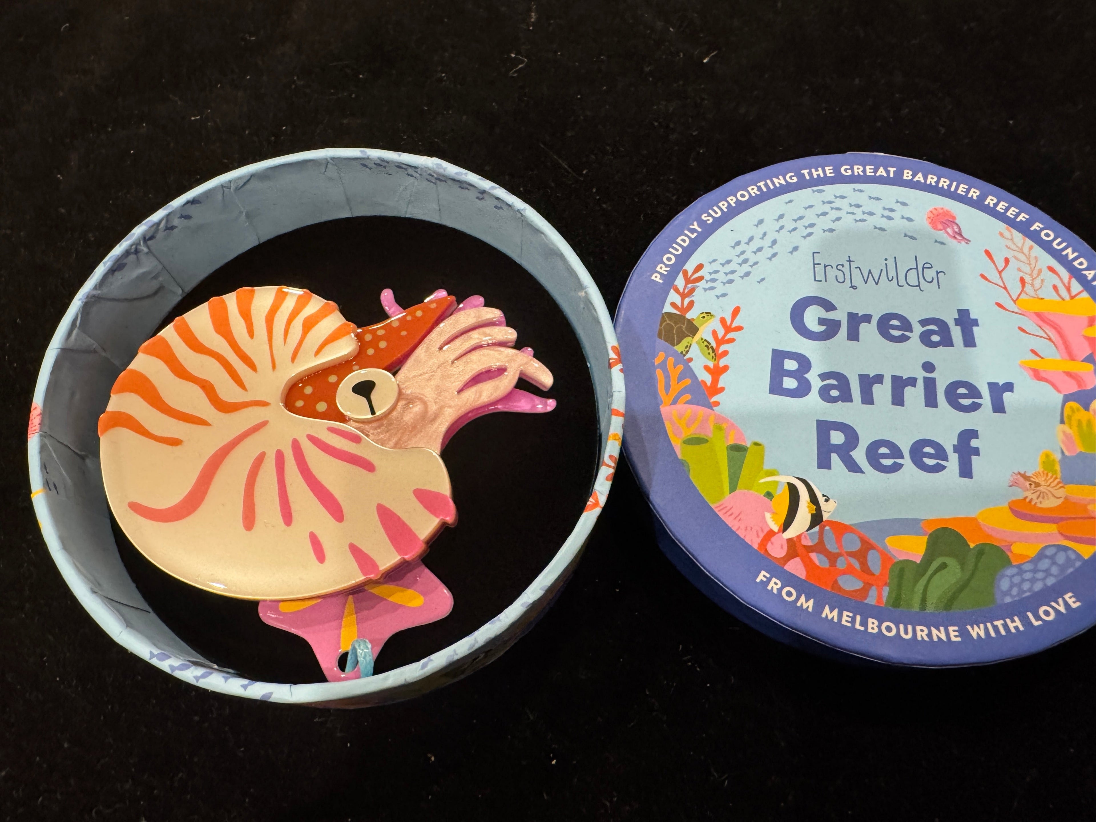 ERSTWILDER GREAT BARRIER REEF - CHAMBERED NAUTILUS - Resin Brooch